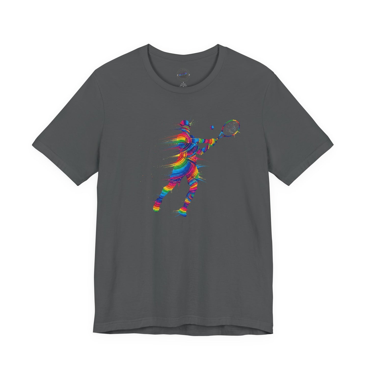 Colorful Day Dot Style Tennis Player Unisex Tee, Sporty Outfit, Gift for Tennis Lovers, Athleisure Tee, Vibrant Streetwear, Tennis Gift, Summer Style