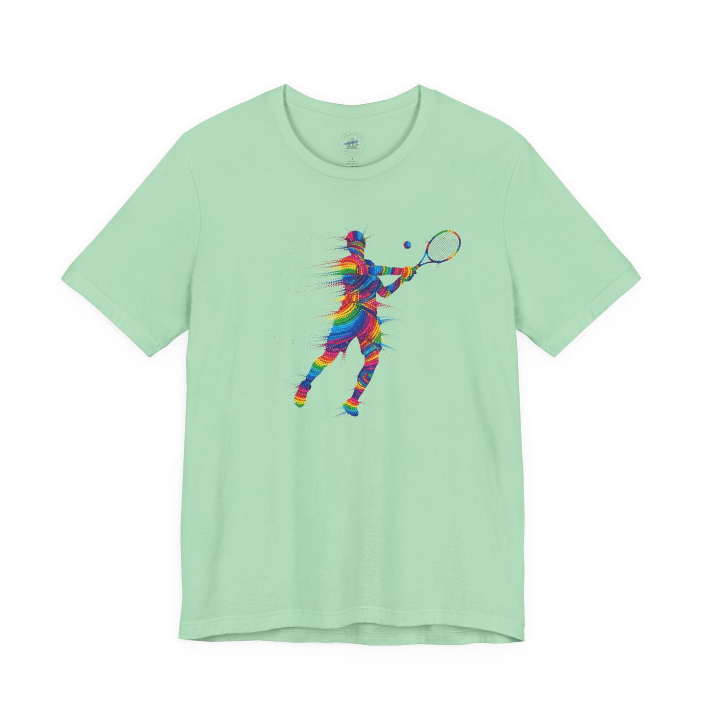 Colorful Day Dot Style Tennis Player Unisex Tee, Sporty Outfit, Gift for Tennis Lovers, Athleisure Tee, Vibrant Streetwear, Tennis Gift, Summer Style
