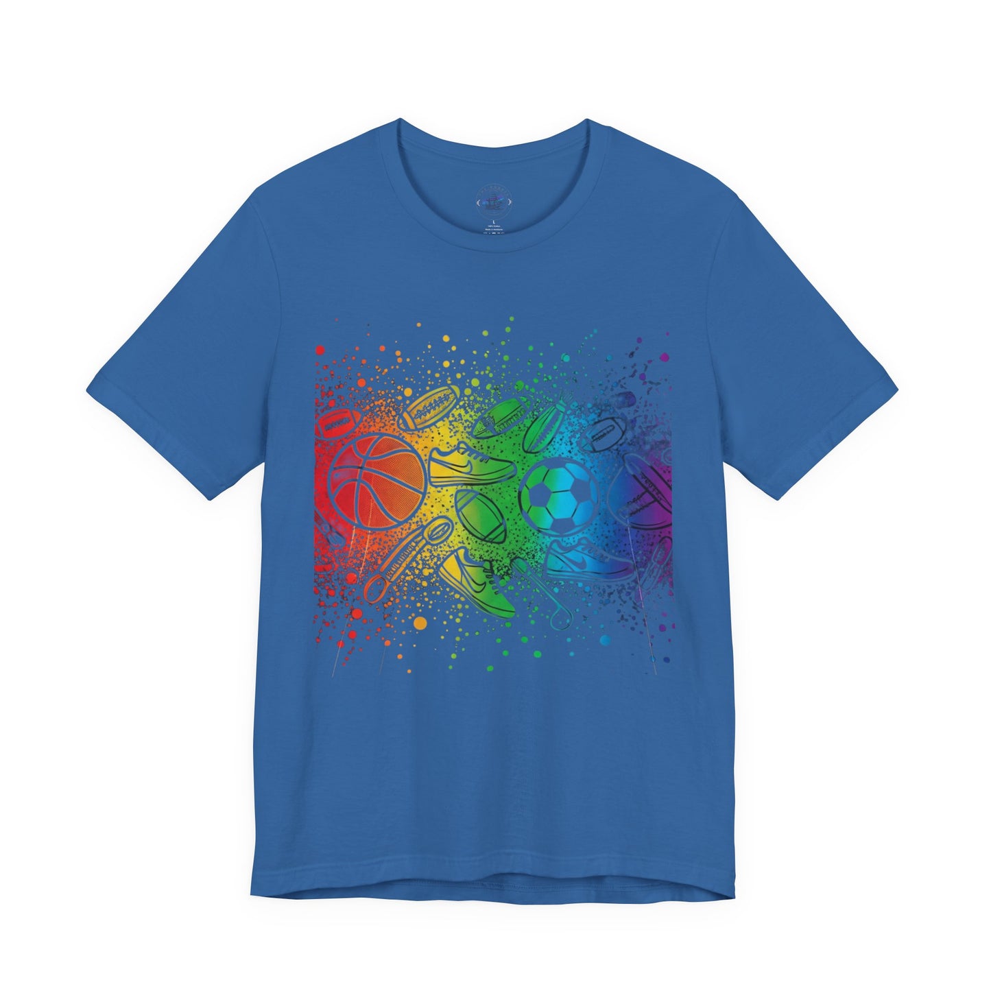Day Dot Style Colorful Mixed Sports Graphic Tee, Unisex Athletic T-Shirt, Game Day Apparel, Gift for Sports Lovers, Fun Exercise Shirt