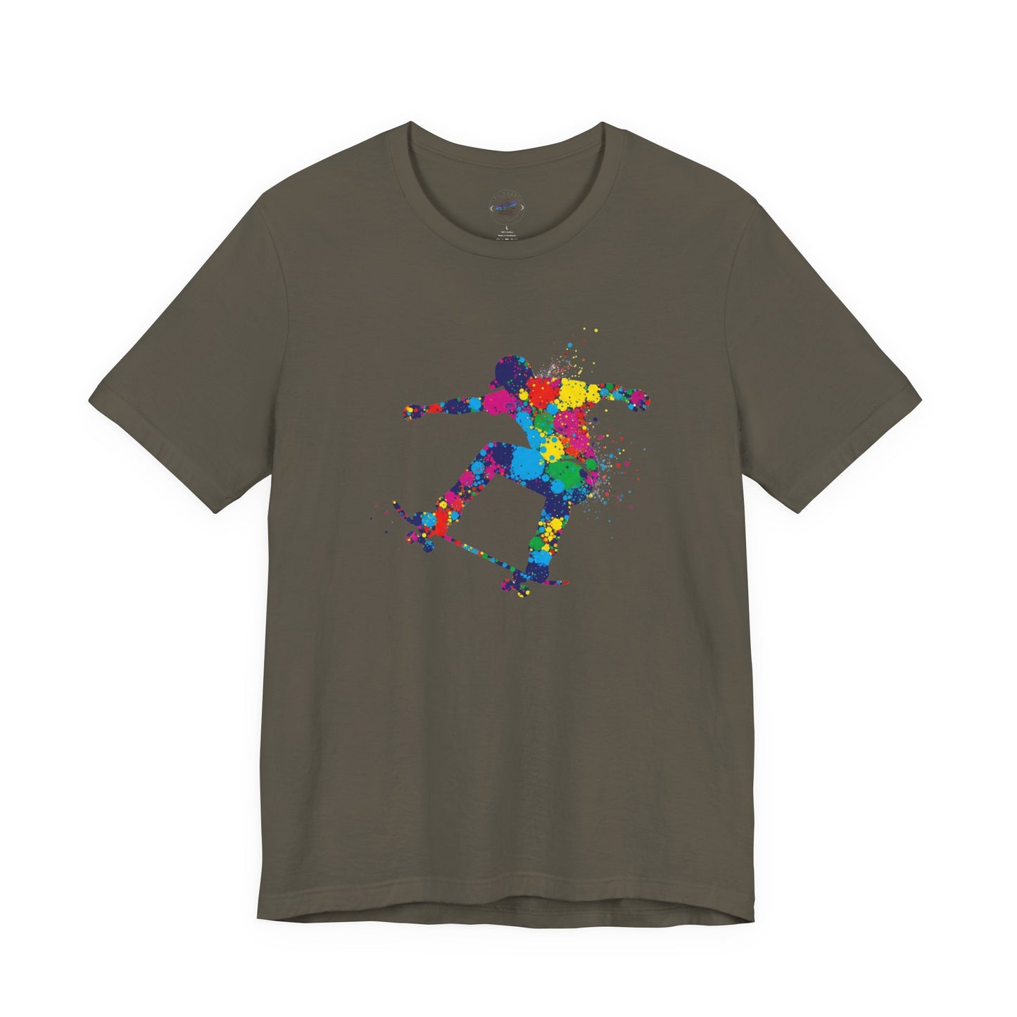 Day Dot Style Colorful Skateboarder Tee, Unisex Skate Shirt, Gift for Skaters, Summer T-Shirt, Streetwear Apparel, Cool Graphic Tee