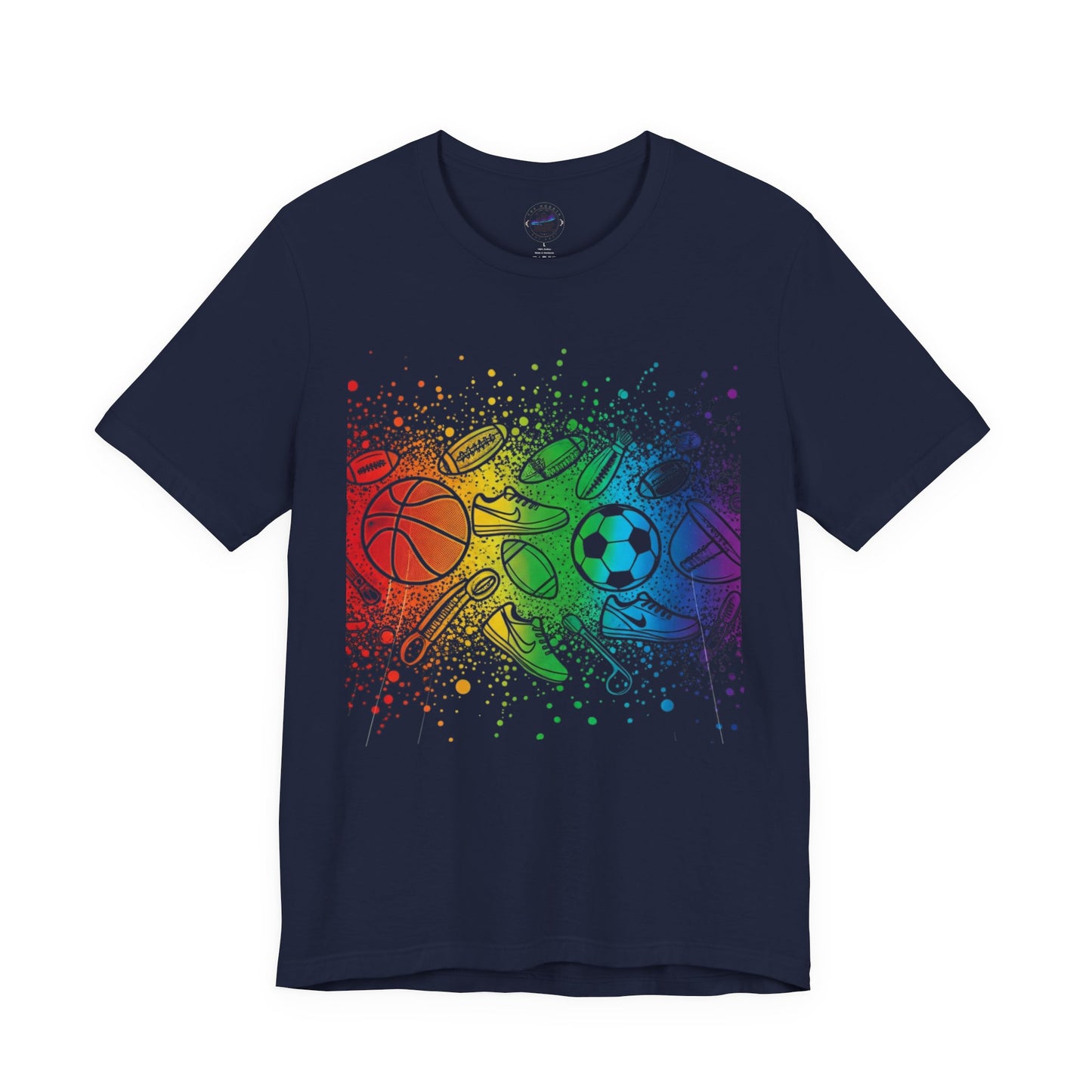 Day Dot Style Colorful Mixed Sports Graphic Tee, Unisex Athletic T-Shirt, Game Day Apparel, Gift for Sports Lovers, Fun Exercise Shirt