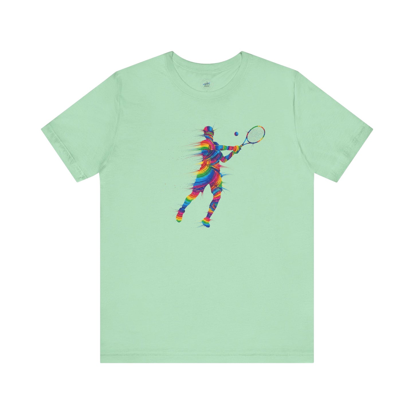 Colorful Day Dot Style Tennis Player Unisex Tee, Sporty Outfit, Gift for Tennis Lovers, Athleisure Tee, Vibrant Streetwear, Tennis Gift, Summer Style