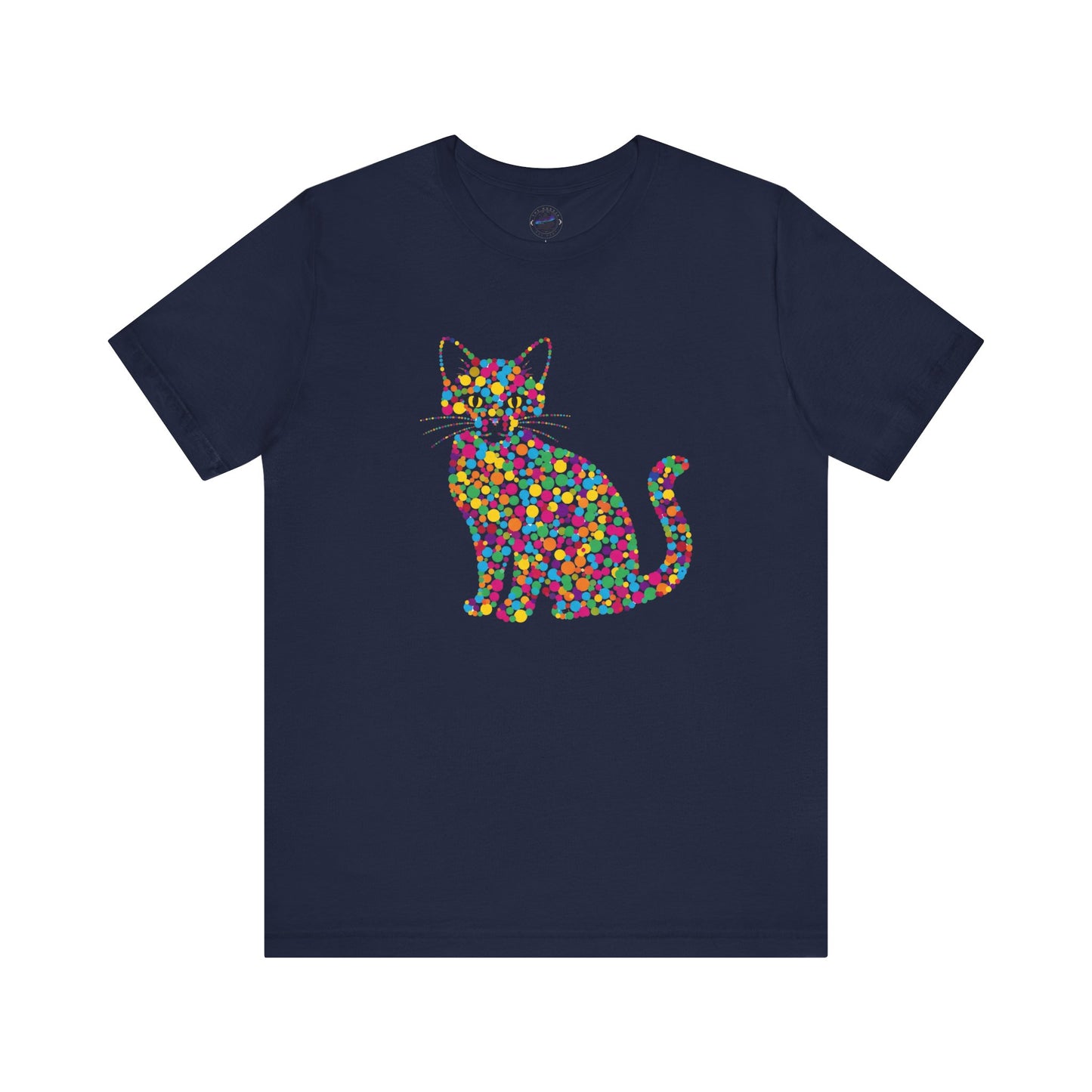 Day Dot Style, Colorful Cat Graphic Tee, Perfect Gift for Cat Lovers, Cute Animal Shirt, Casual Wear, Birthday Gift, Pet Lover Apparel