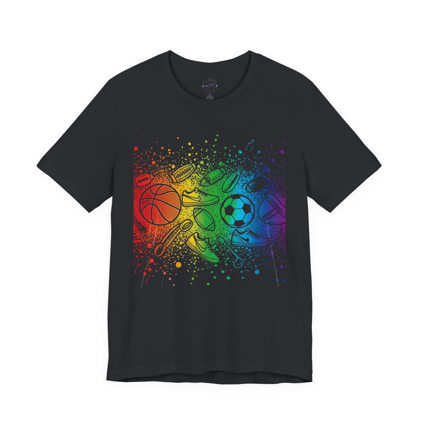 Day Dot Style Colorful Mixed Sports Graphic Tee, Unisex Athletic T-Shirt, Game Day Apparel, Gift for Sports Lovers, Fun Exercise Shirt