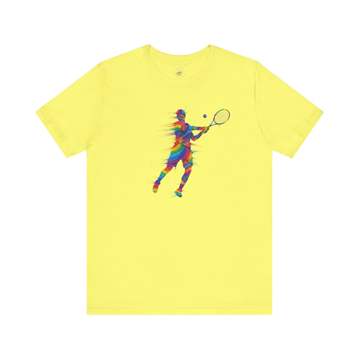 Colorful Day Dot Style Tennis Player Unisex Tee, Sporty Outfit, Gift for Tennis Lovers, Athleisure Tee, Vibrant Streetwear, Tennis Gift, Summer Style