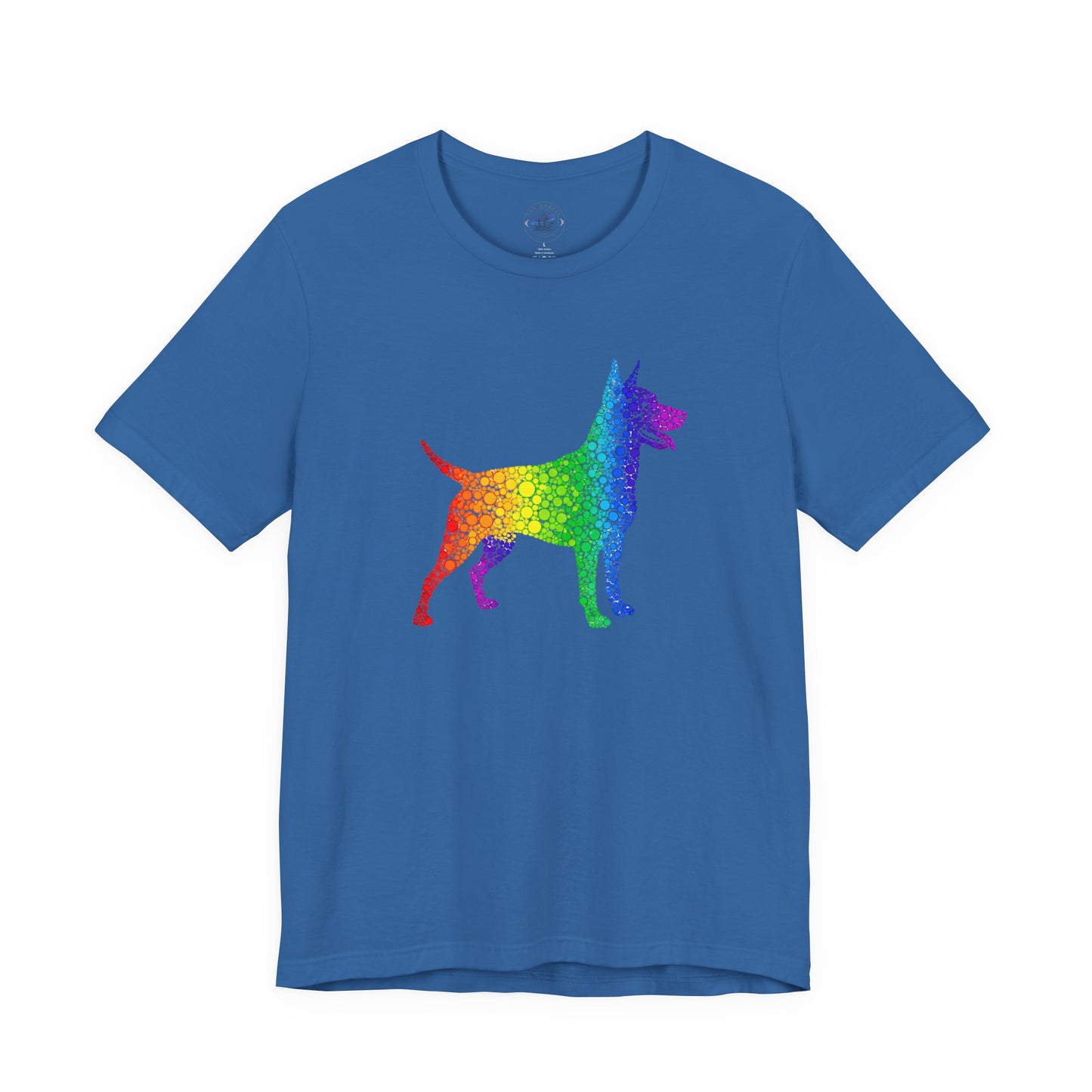 Day Dot Style, Rainbow Dog Graphic Tee, Pride Shirt, Unisex Short Sleeve, Pet Lovers Gift, Casual Wear, Dog Mom Apparel, LGBTQ+ T-Shirt