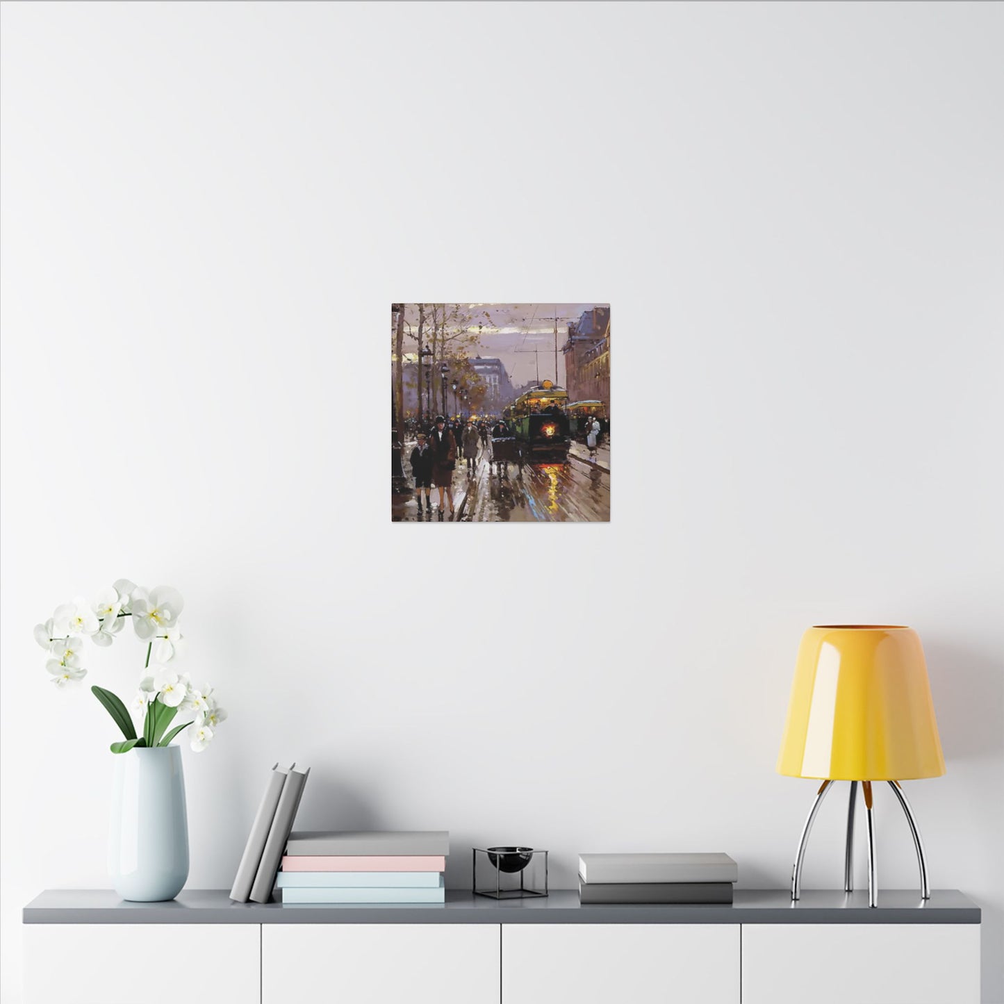 Canvas Print - Vintage Art of France Streetcar, French Artwork