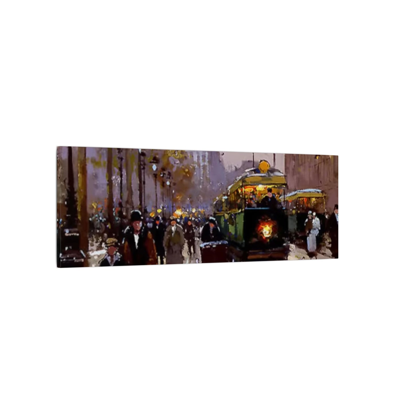 Canvas Print - Vintage Art of France Streetcar, French Artwork