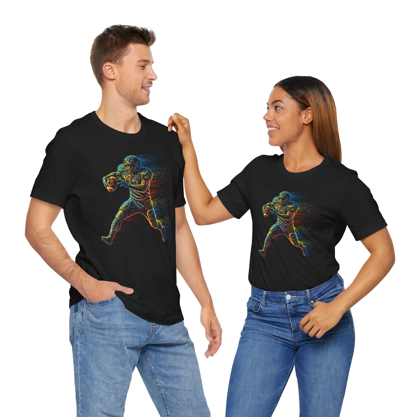Day Dot Style Colorful Sports Football Action Tee, Perfect for Athletes, Fitness Enthusiasts, Gifts, Casual Wear, Game Day Shirt, Unisex Jersey T-Shirt