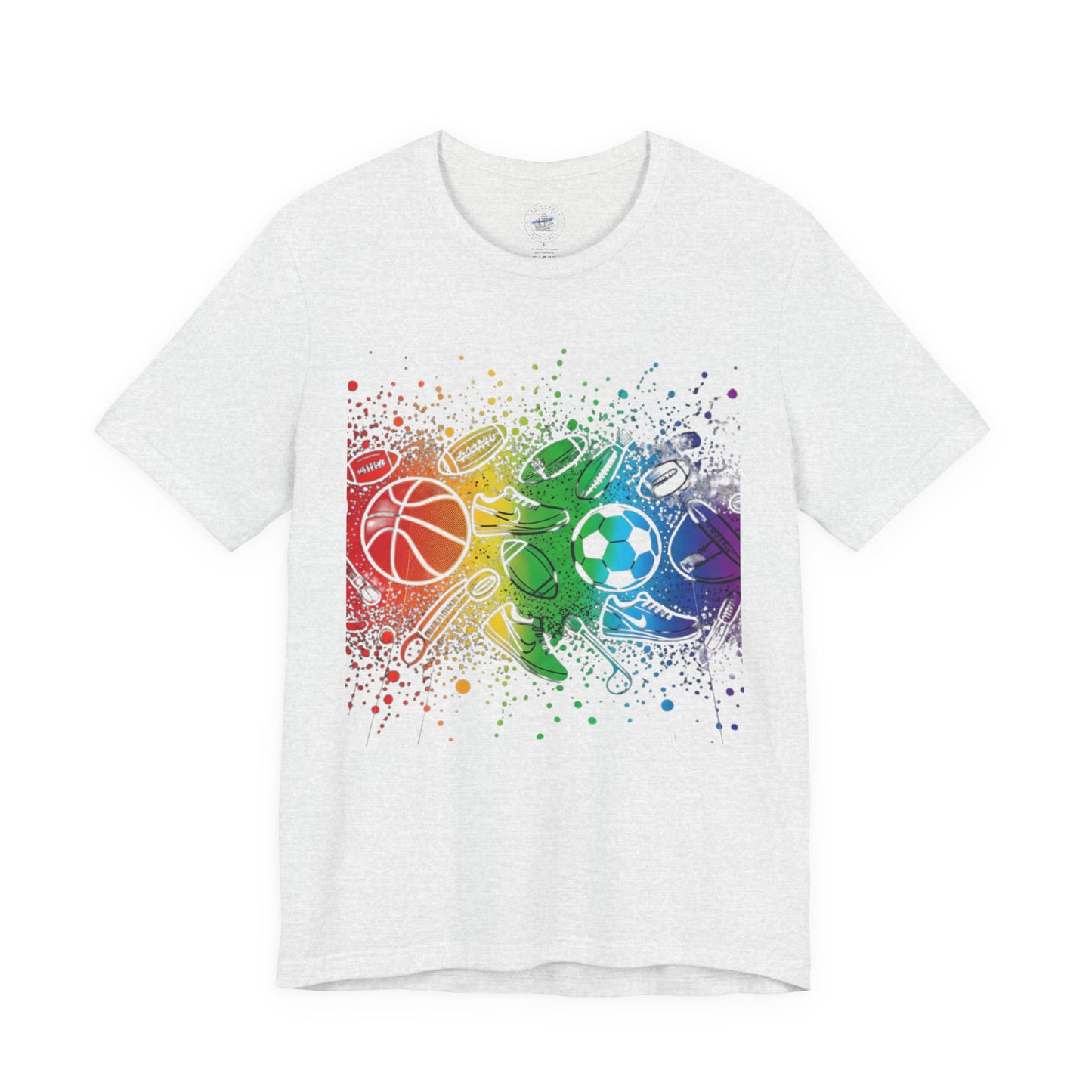 Day Dot Style Colorful Mixed Sports Graphic Tee, Unisex Athletic T-Shirt, Game Day Apparel, Gift for Sports Lovers, Fun Exercise Shirt