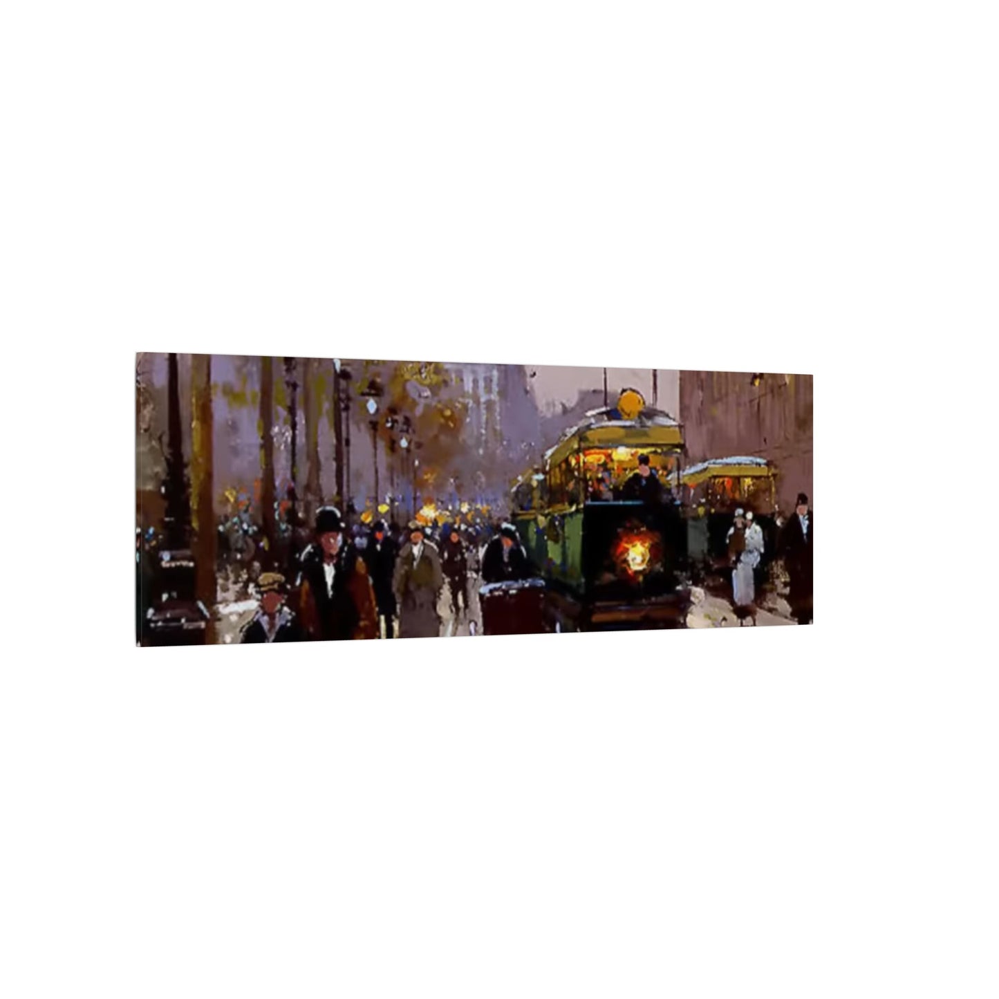 Canvas Print - Vintage Art of France Streetcar, French Artwork