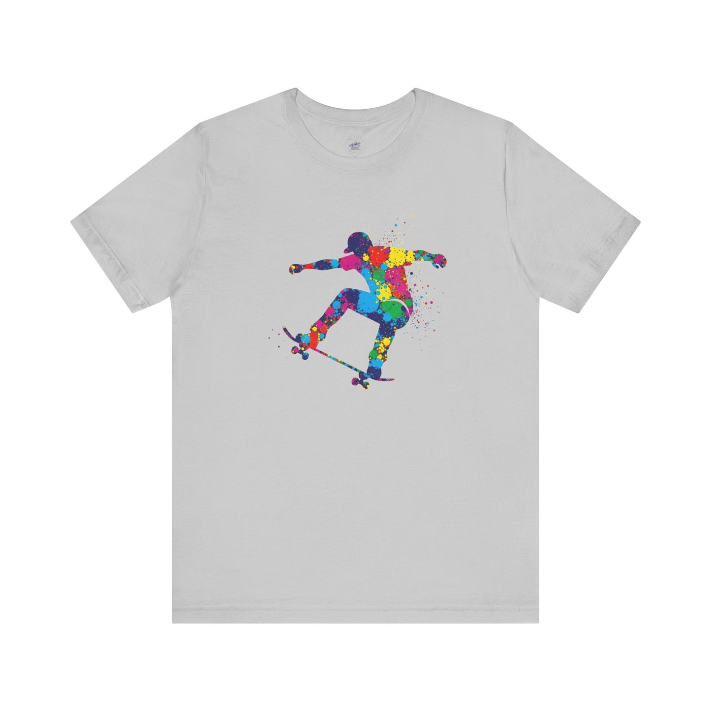Day Dot Style Colorful Skateboarder Tee, Unisex Skate Shirt, Gift for Skaters, Summer T-Shirt, Streetwear Apparel, Cool Graphic Tee