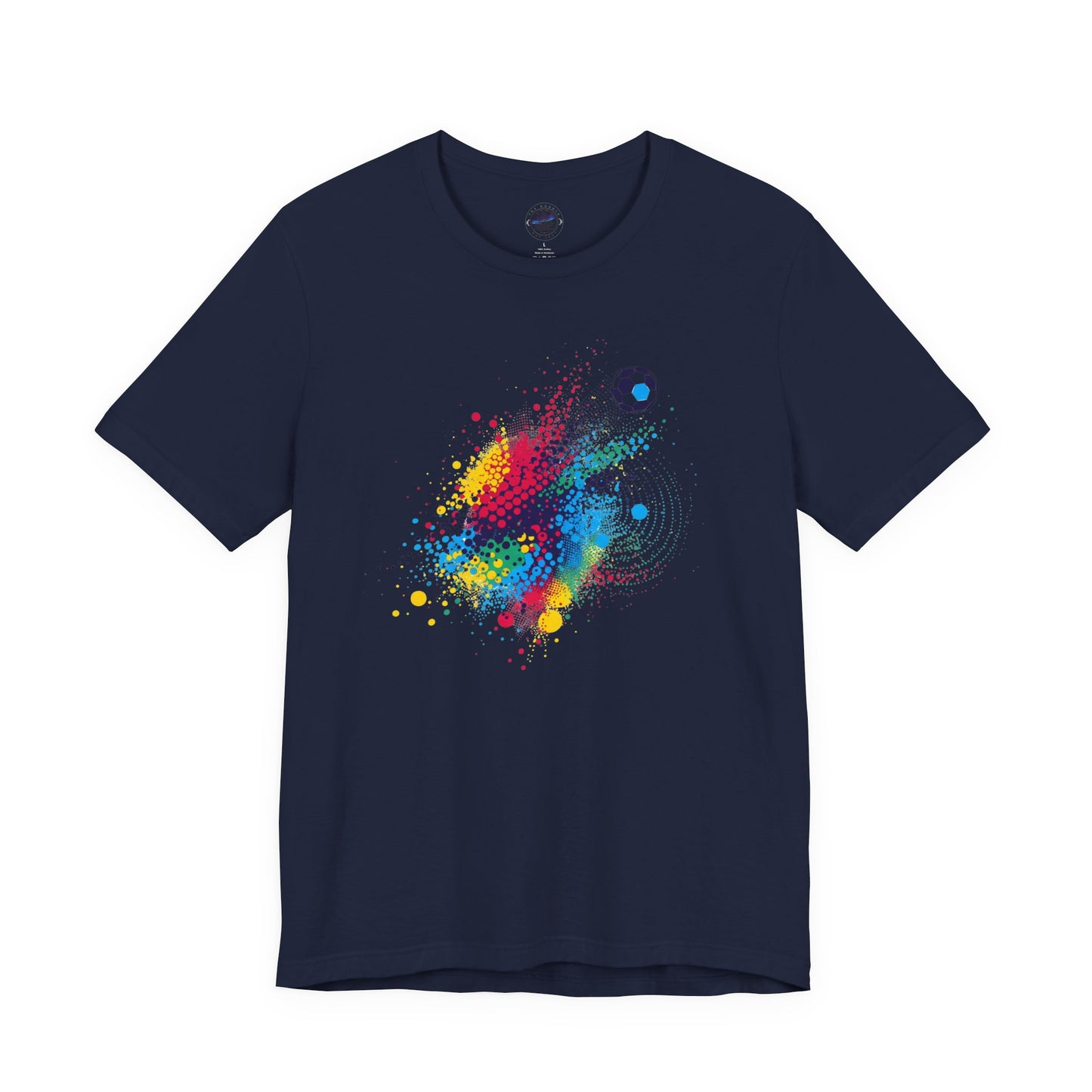Colorful Day Dot Soccer Splash Tee - Unisex Short Sleeve Shirt, Sports Fan Gift, Casual Wear, Fun Summer Tee, Active Lifestyle Top