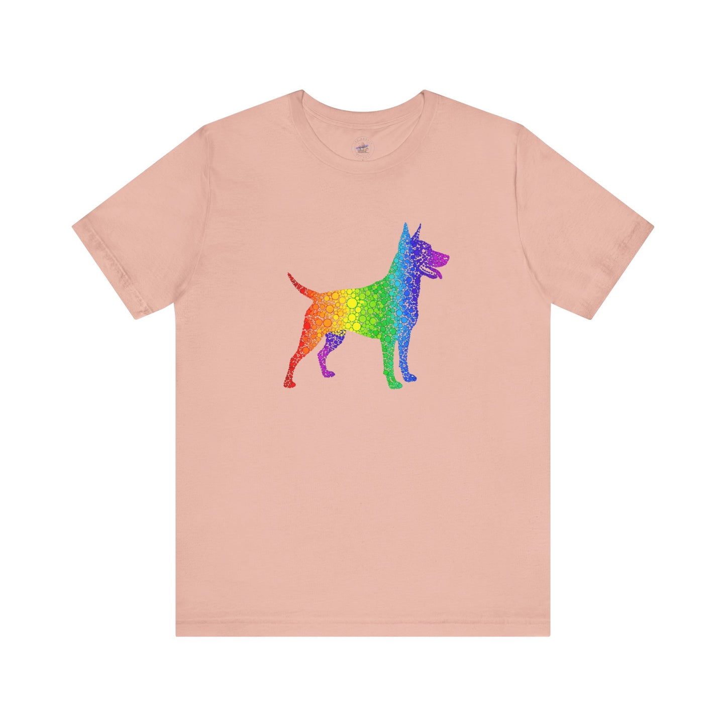 Day Dot Style, Rainbow Dog Graphic Tee, Pride Shirt, Unisex Short Sleeve, Pet Lovers Gift, Casual Wear, Dog Mom Apparel, LGBTQ+ T-Shirt
