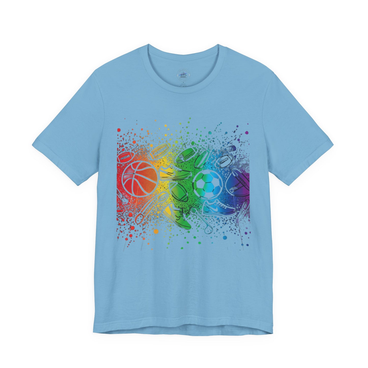 Day Dot Style Colorful Mixed Sports Graphic Tee, Unisex Athletic T-Shirt, Game Day Apparel, Gift for Sports Lovers, Fun Exercise Shirt