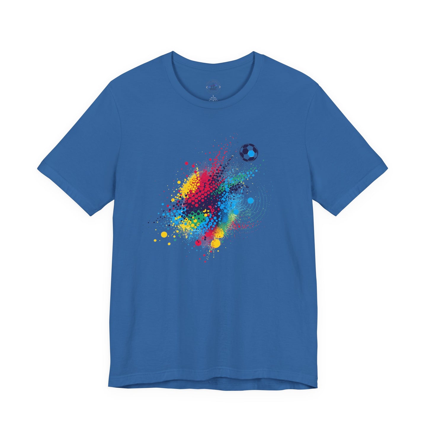 Colorful Day Dot Soccer Splash Tee - Unisex Short Sleeve Shirt, Sports Fan Gift, Casual Wear, Fun Summer Tee, Active Lifestyle Top