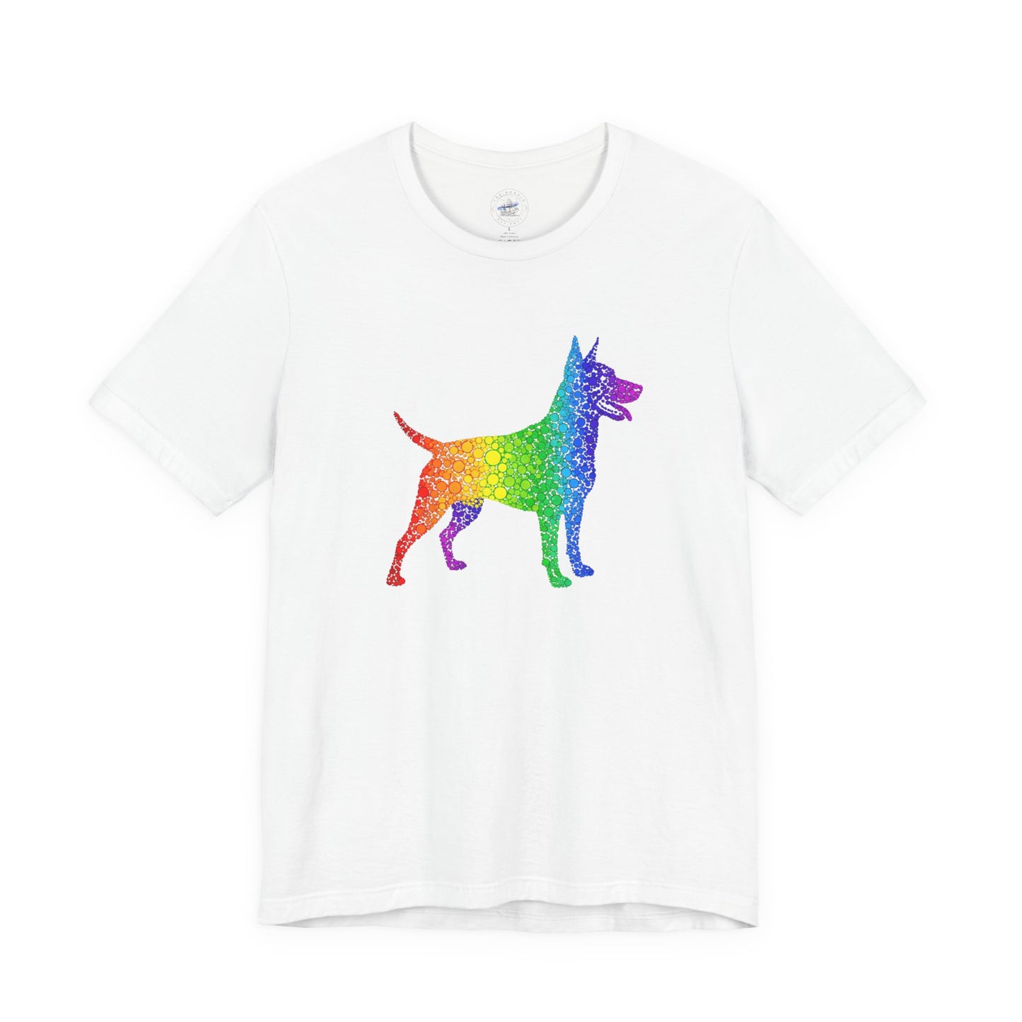 Day Dot Style, Rainbow Dog Graphic Tee, Pride Shirt, Unisex Short Sleeve, Pet Lovers Gift, Casual Wear, Dog Mom Apparel, LGBTQ+ T-Shirt