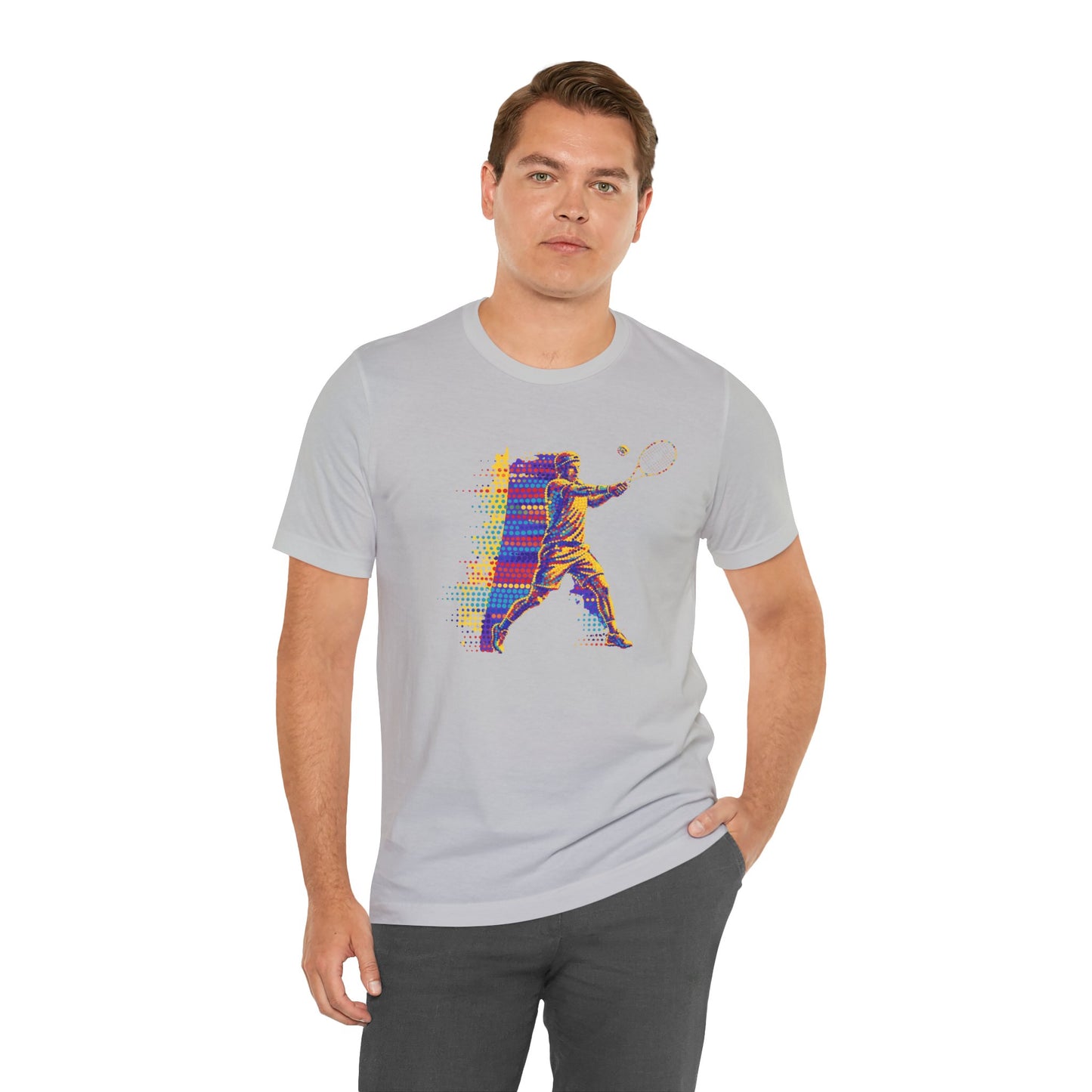 Vibrant Day Dot Tennis Swing Tee, Sports Apparel, Tennis Lover Gift, Activewear for Him/Her, Perfect for Birthdays, Summer Outings