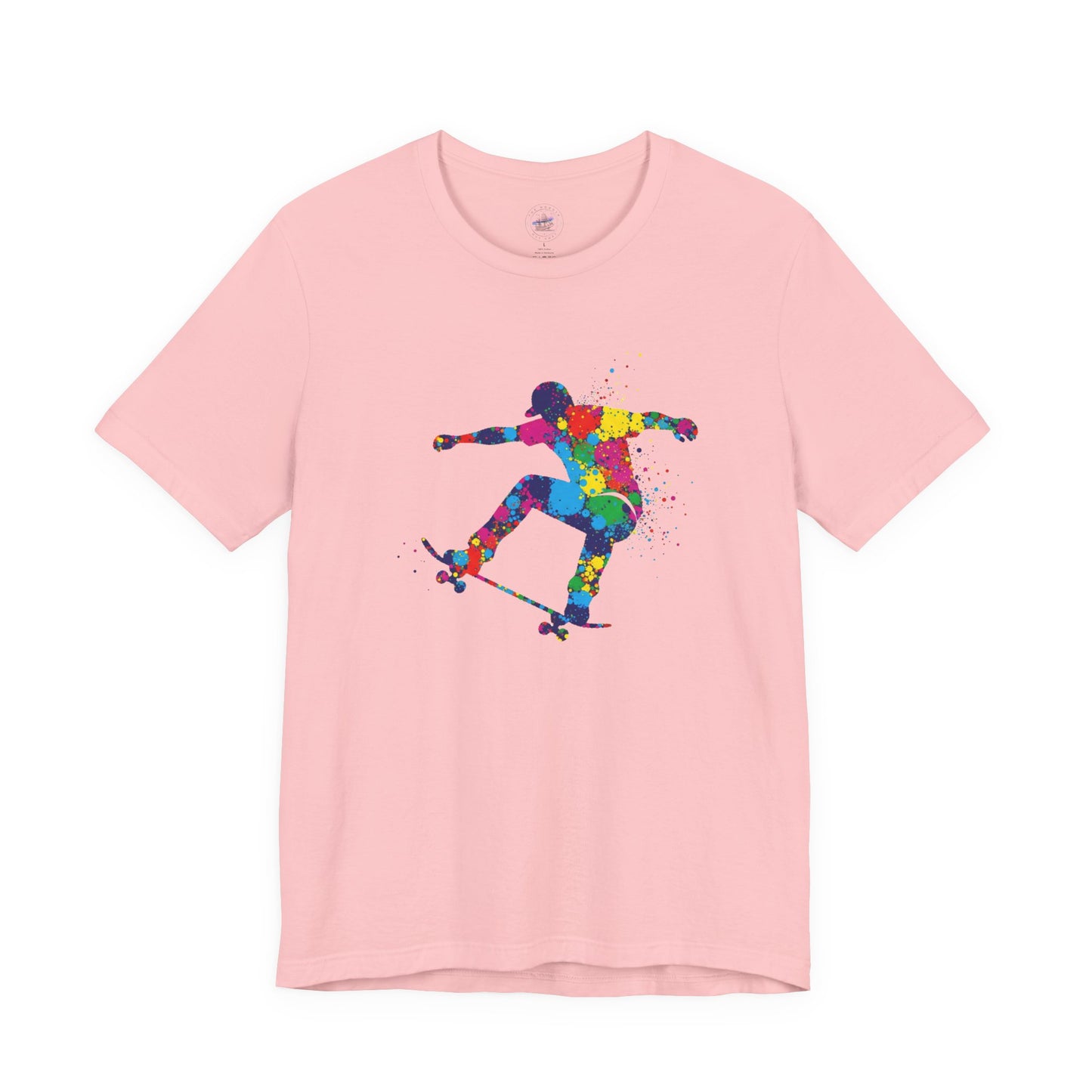 Day Dot Style Colorful Skateboarder Tee, Unisex Skate Shirt, Gift for Skaters, Summer T-Shirt, Streetwear Apparel, Cool Graphic Tee