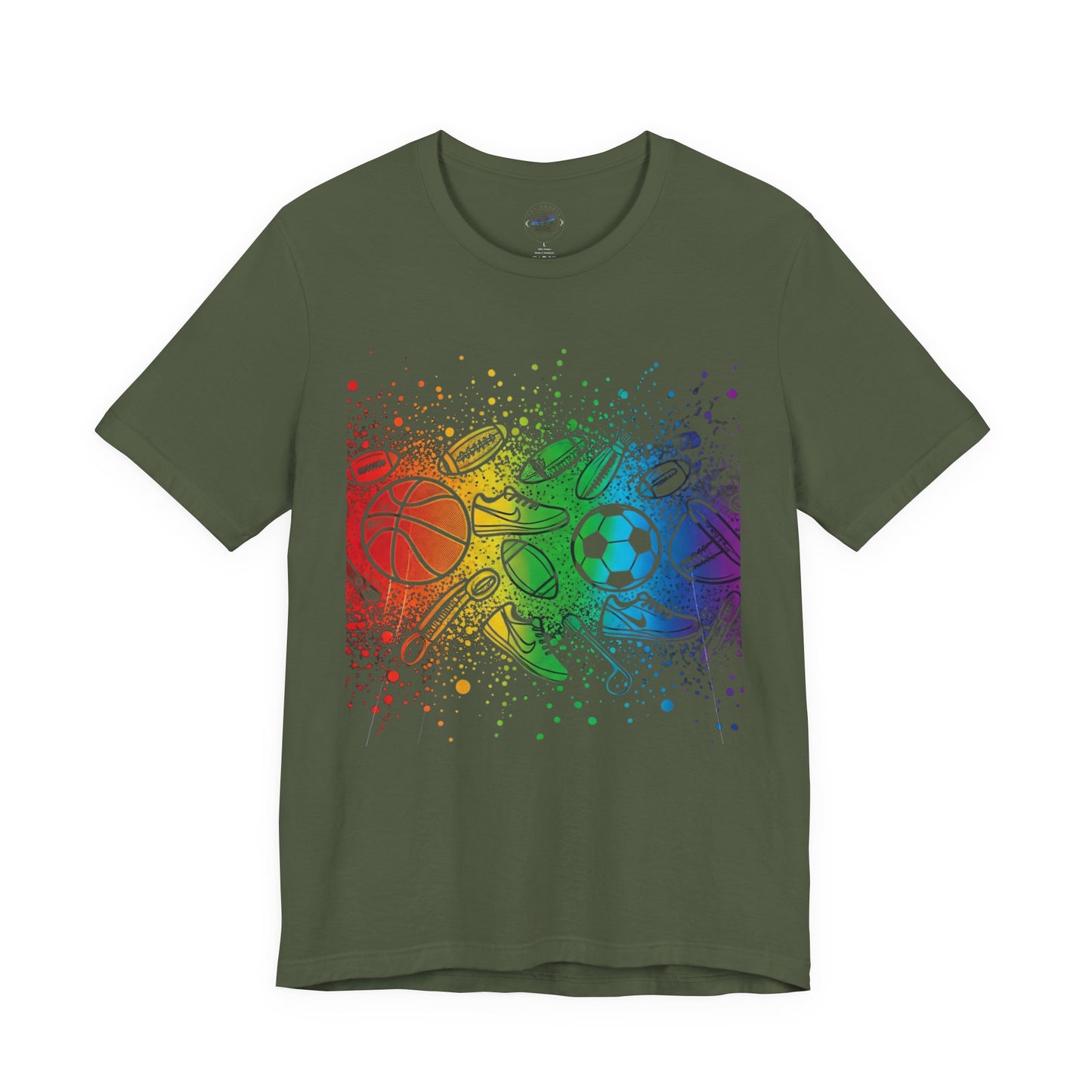 Day Dot Style Colorful Mixed Sports Graphic Tee, Unisex Athletic T-Shirt, Game Day Apparel, Gift for Sports Lovers, Fun Exercise Shirt