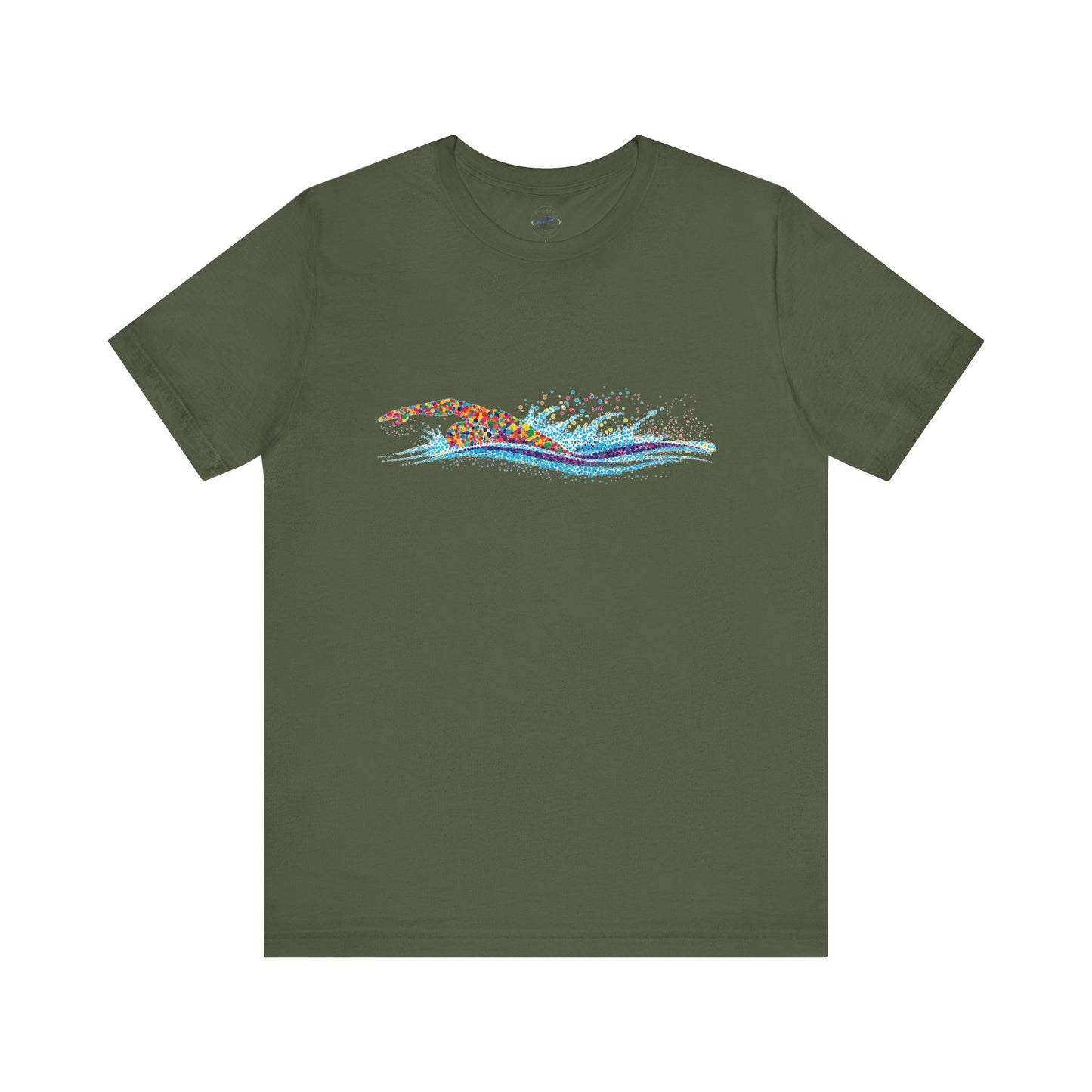 Colorful Day Dot Cool Wave Swimmer Graphic Unisex Tee, Casual Wear, Graphic T-Shirt, Beach Lover Shirt, Gift for Surfers
