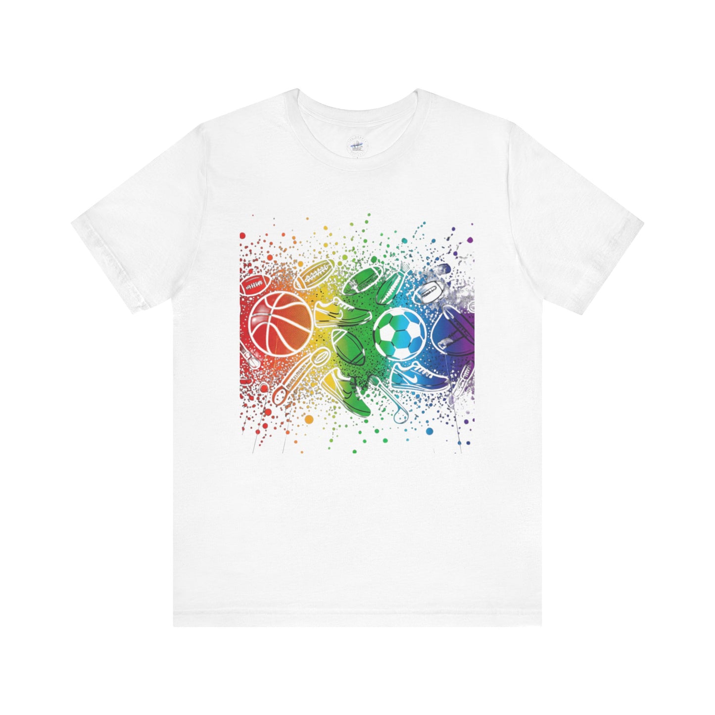 Day Dot Style Colorful Mixed Sports Graphic Tee, Unisex Athletic T-Shirt, Game Day Apparel, Gift for Sports Lovers, Fun Exercise Shirt
