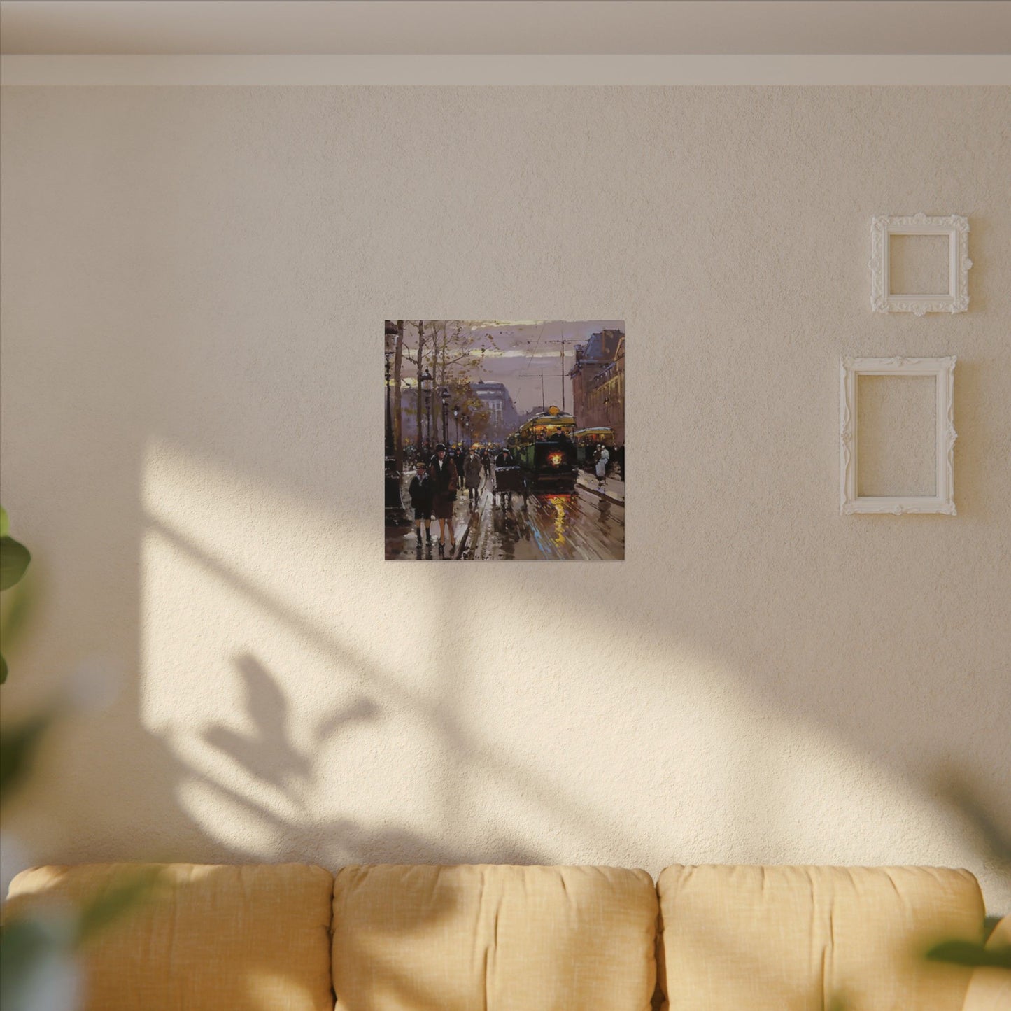 Canvas Print - Vintage Art of France Streetcar, French Artwork