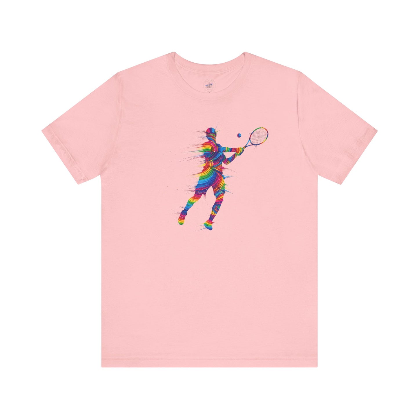 Colorful Day Dot Style Tennis Player Unisex Tee, Sporty Outfit, Gift for Tennis Lovers, Athleisure Tee, Vibrant Streetwear, Tennis Gift, Summer Style