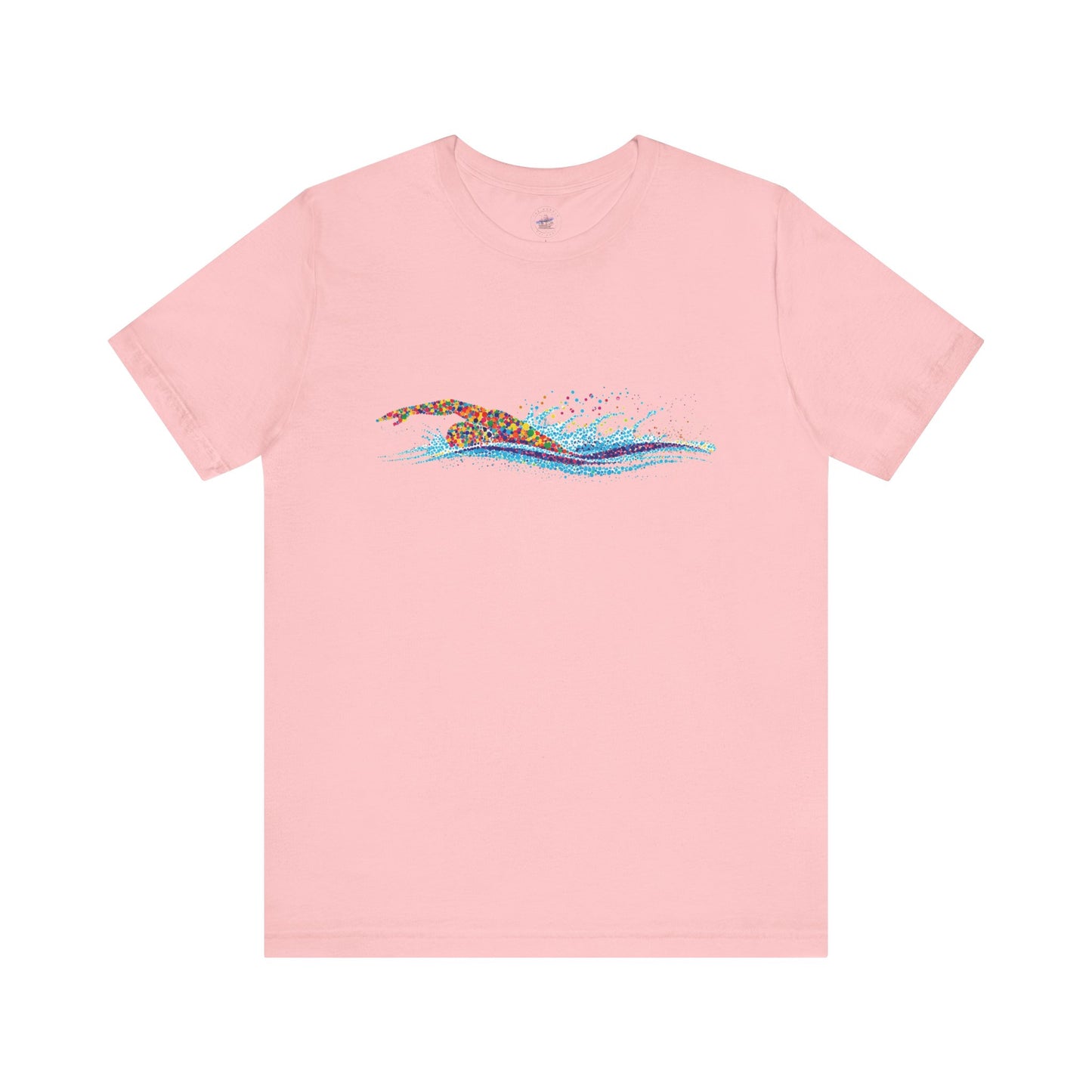 Colorful Day Dot Cool Wave Swimmer Graphic Unisex Tee, Casual Wear, Graphic T-Shirt, Beach Lover Shirt, Gift for Surfers