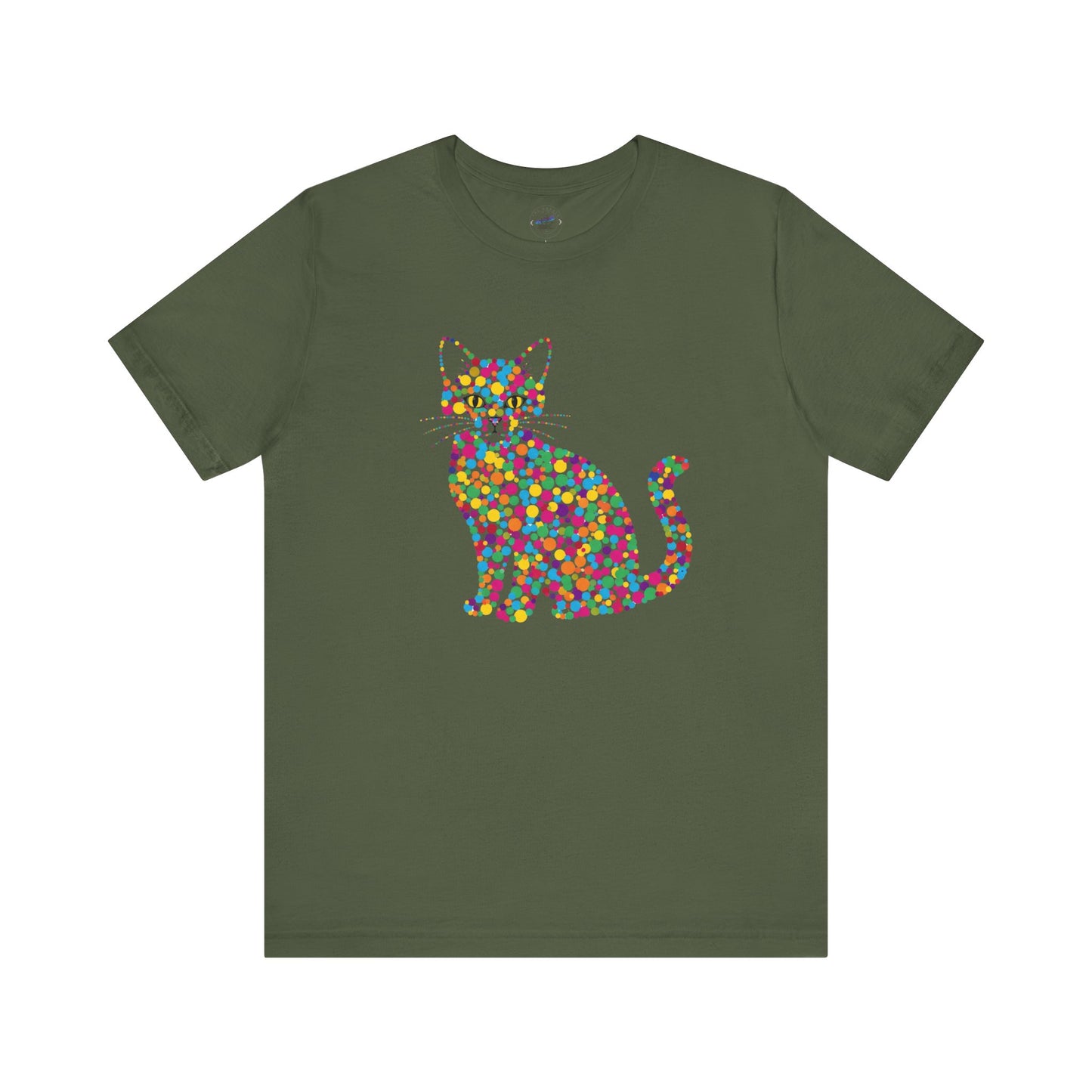 Day Dot Style, Colorful Cat Graphic Tee, Perfect Gift for Cat Lovers, Cute Animal Shirt, Casual Wear, Birthday Gift, Pet Lover Apparel
