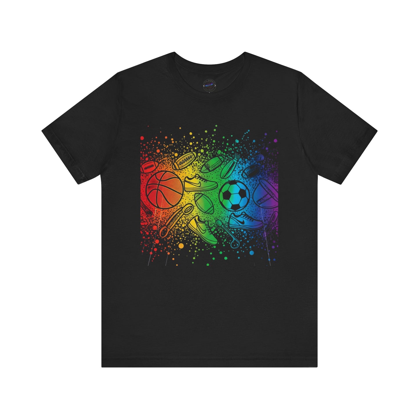 Day Dot Style Colorful Mixed Sports Graphic Tee, Unisex Athletic T-Shirt, Game Day Apparel, Gift for Sports Lovers, Fun Exercise Shirt