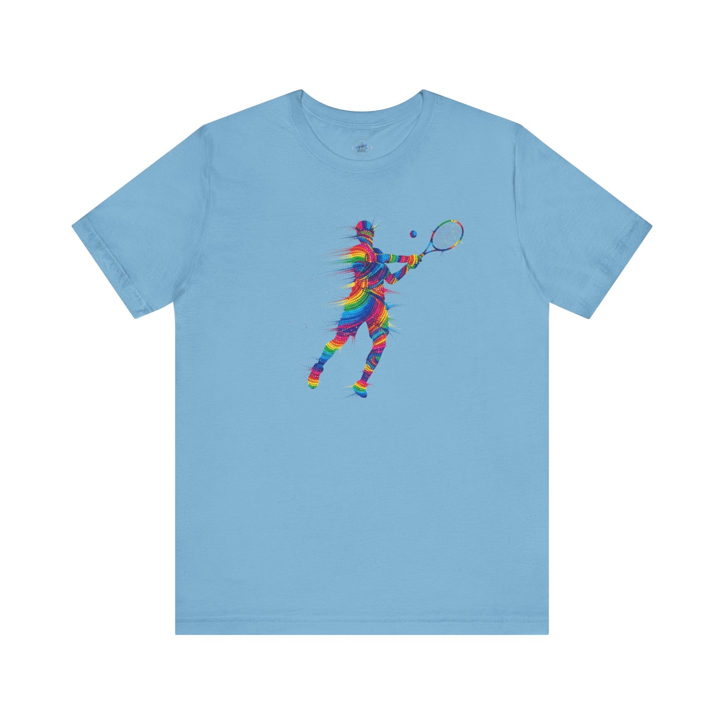 Colorful Day Dot Style Tennis Player Unisex Tee, Sporty Outfit, Gift for Tennis Lovers, Athleisure Tee, Vibrant Streetwear, Tennis Gift, Summer Style