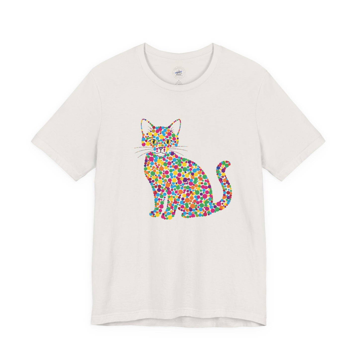 Day Dot Style, Colorful Cat Graphic Tee, Perfect Gift for Cat Lovers, Cute Animal Shirt, Casual Wear, Birthday Gift, Pet Lover Apparel