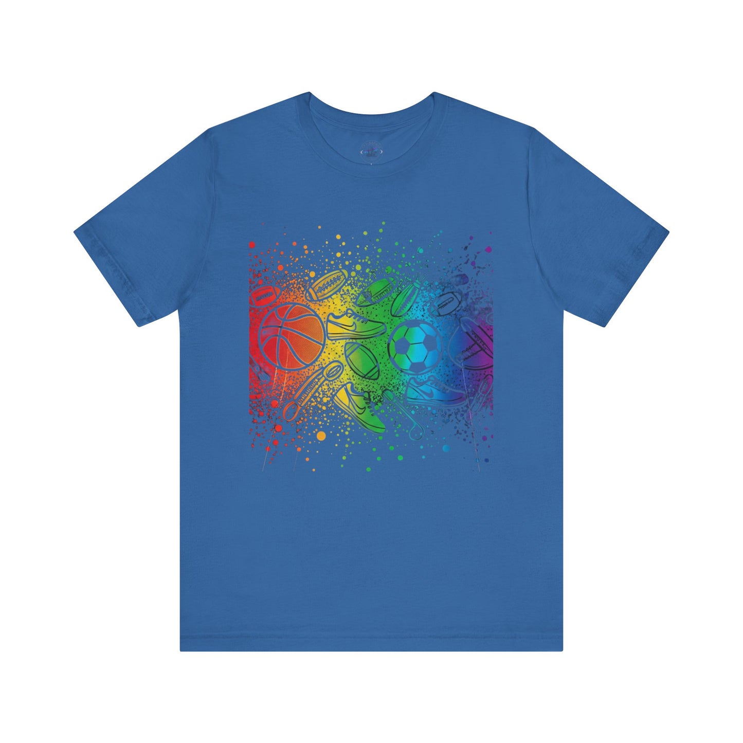 Day Dot Style Colorful Mixed Sports Graphic Tee, Unisex Athletic T-Shirt, Game Day Apparel, Gift for Sports Lovers, Fun Exercise Shirt