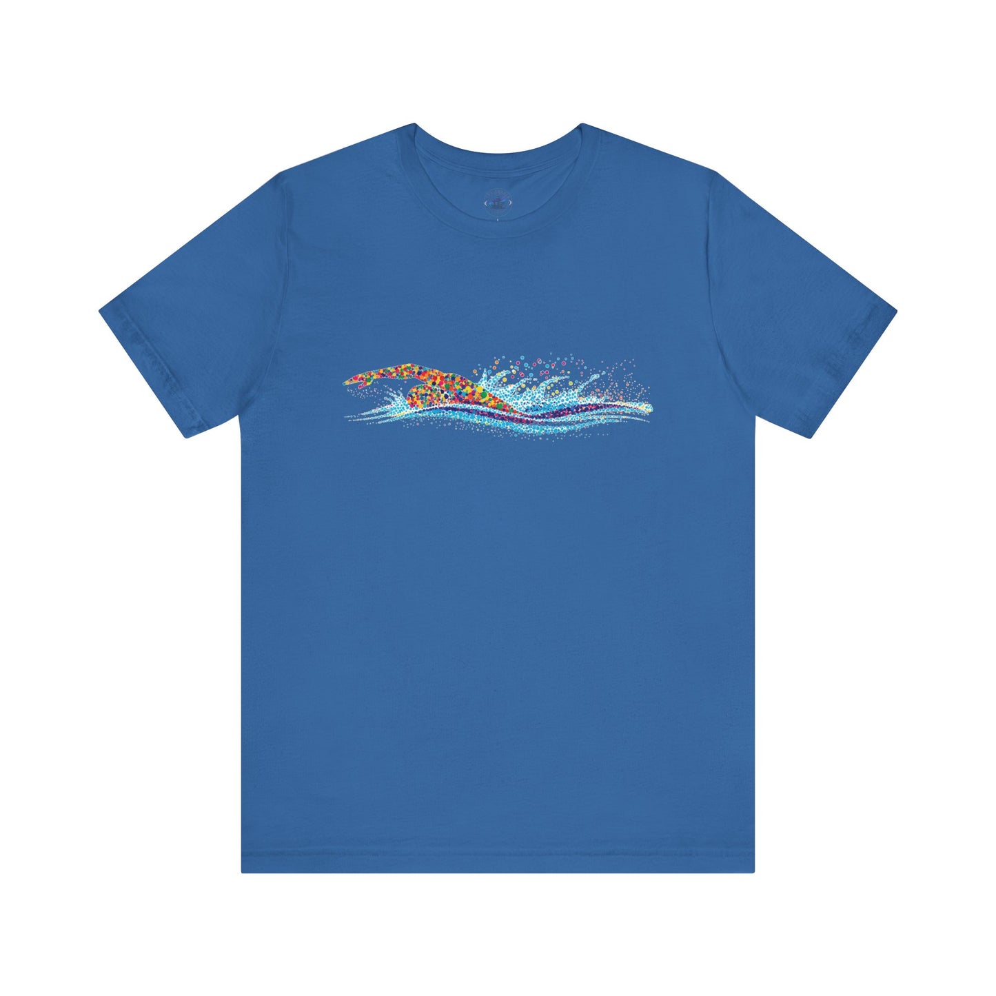 Colorful Day Dot Cool Wave Swimmer Graphic Unisex Tee, Casual Wear, Graphic T-Shirt, Beach Lover Shirt, Gift for Surfers