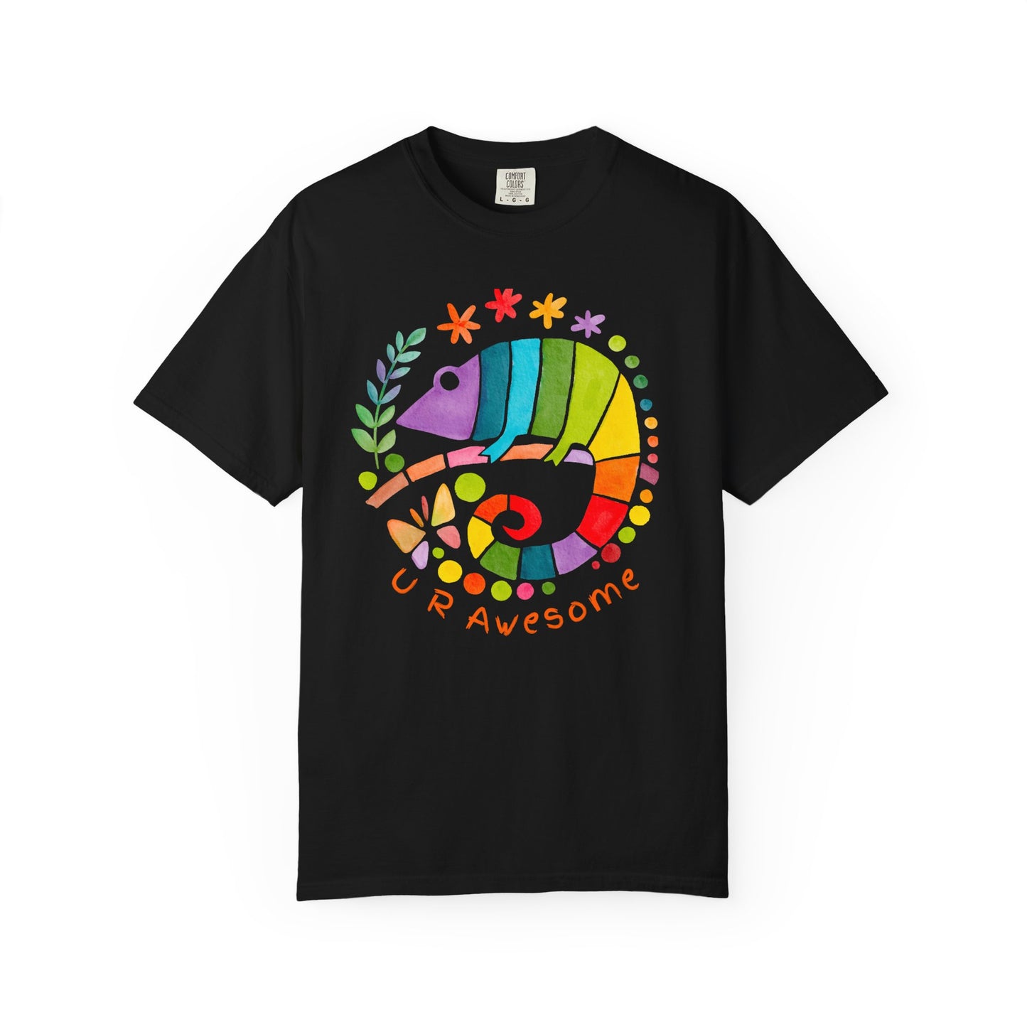 Custom Colorful Chameleon T-shirt