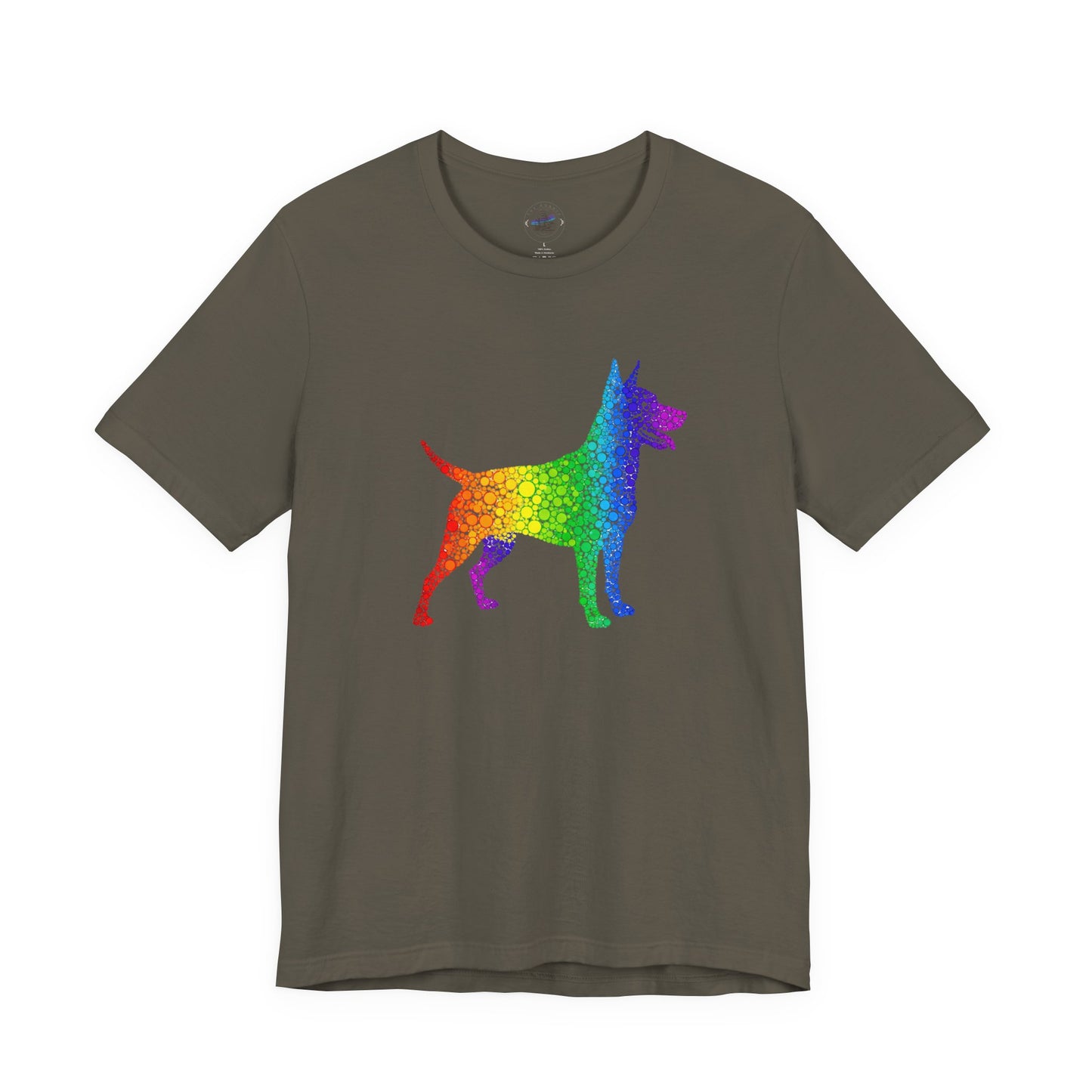 Day Dot Style, Rainbow Dog Graphic Tee, Pride Shirt, Unisex Short Sleeve, Pet Lovers Gift, Casual Wear, Dog Mom Apparel, LGBTQ+ T-Shirt