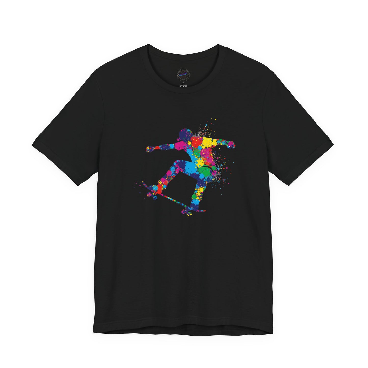 Day Dot Style Colorful Skateboarder Tee, Unisex Skate Shirt, Gift for Skaters, Summer T-Shirt, Streetwear Apparel, Cool Graphic Tee