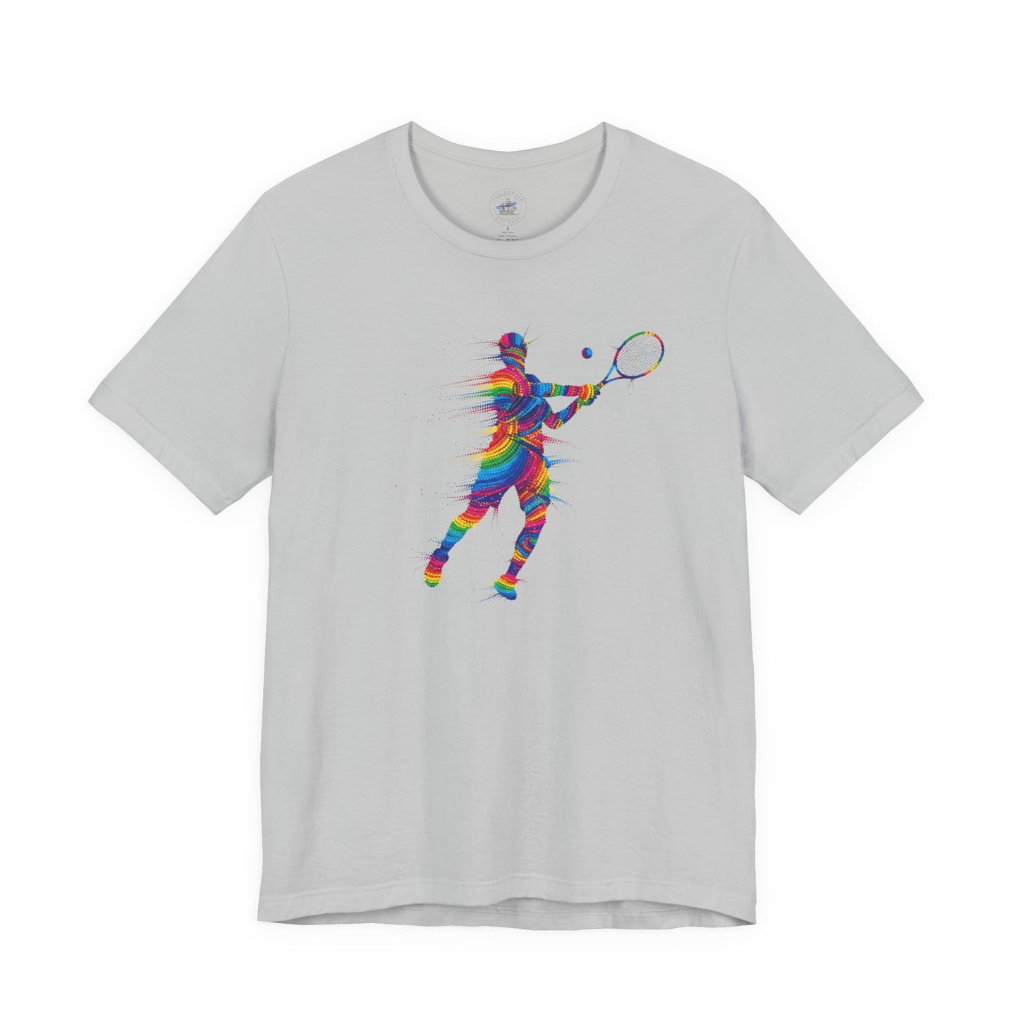 Colorful Day Dot Style Tennis Player Unisex Tee, Sporty Outfit, Gift for Tennis Lovers, Athleisure Tee, Vibrant Streetwear, Tennis Gift, Summer Style