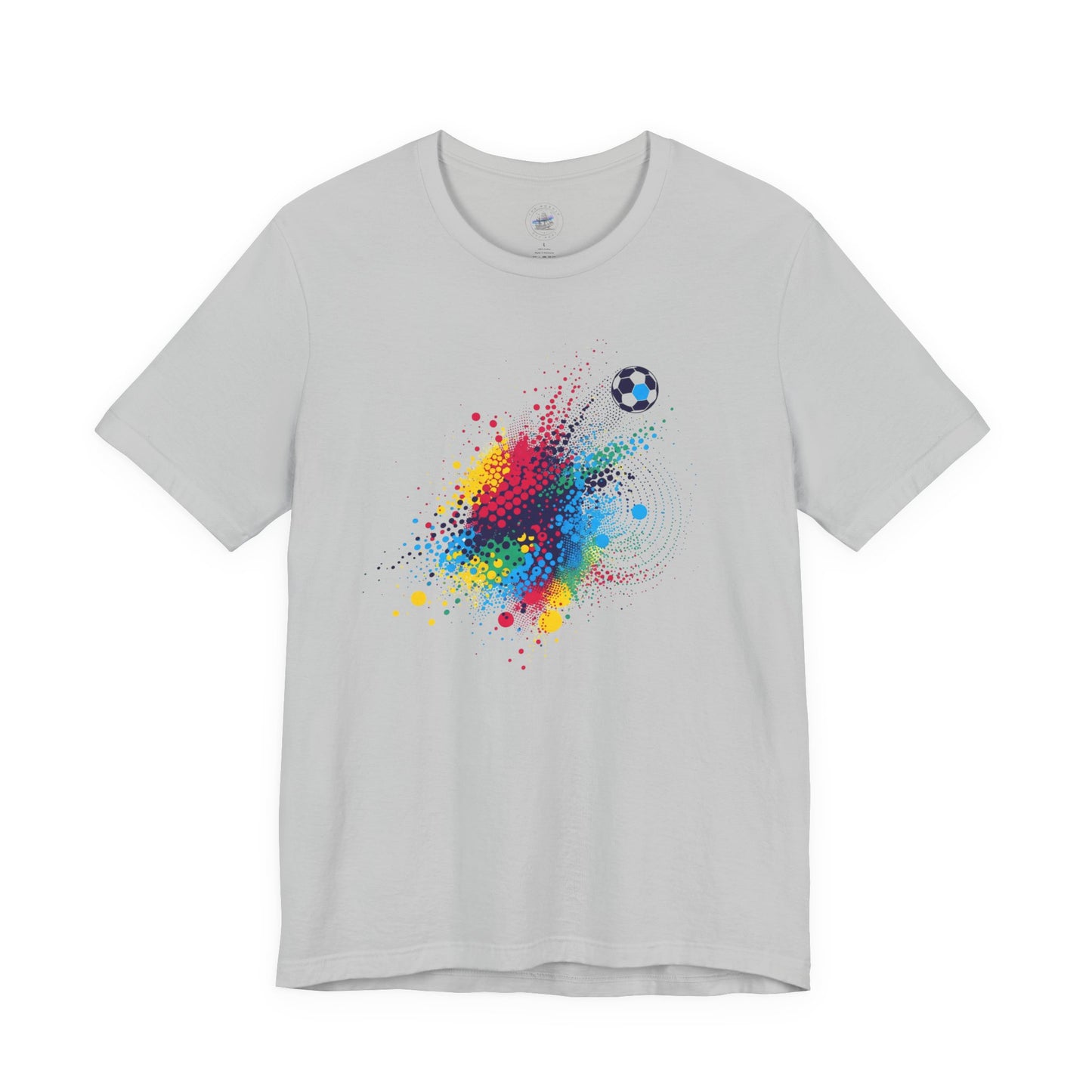 Colorful Day Dot Soccer Splash Tee - Unisex Short Sleeve Shirt, Sports Fan Gift, Casual Wear, Fun Summer Tee, Active Lifestyle Top