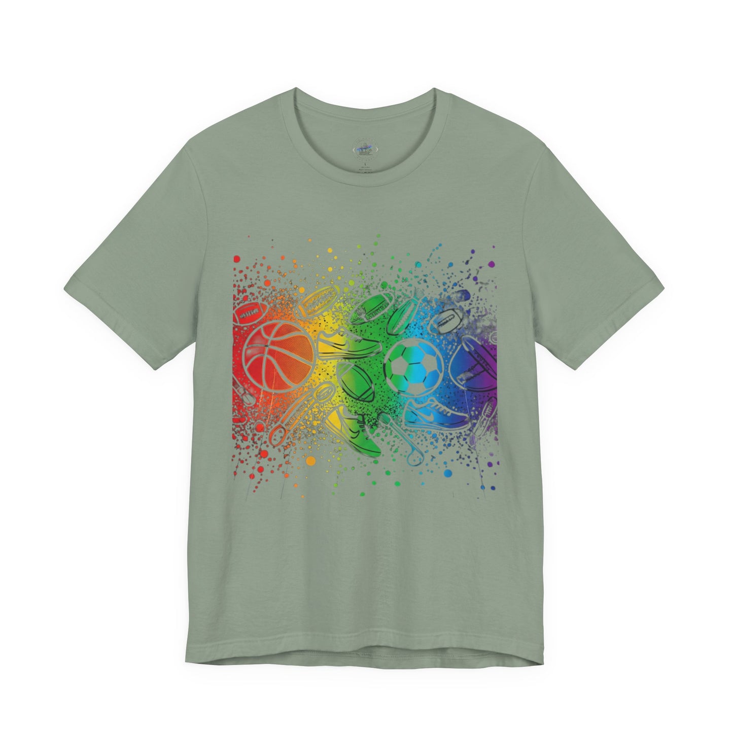 Day Dot Style Colorful Mixed Sports Graphic Tee, Unisex Athletic T-Shirt, Game Day Apparel, Gift for Sports Lovers, Fun Exercise Shirt