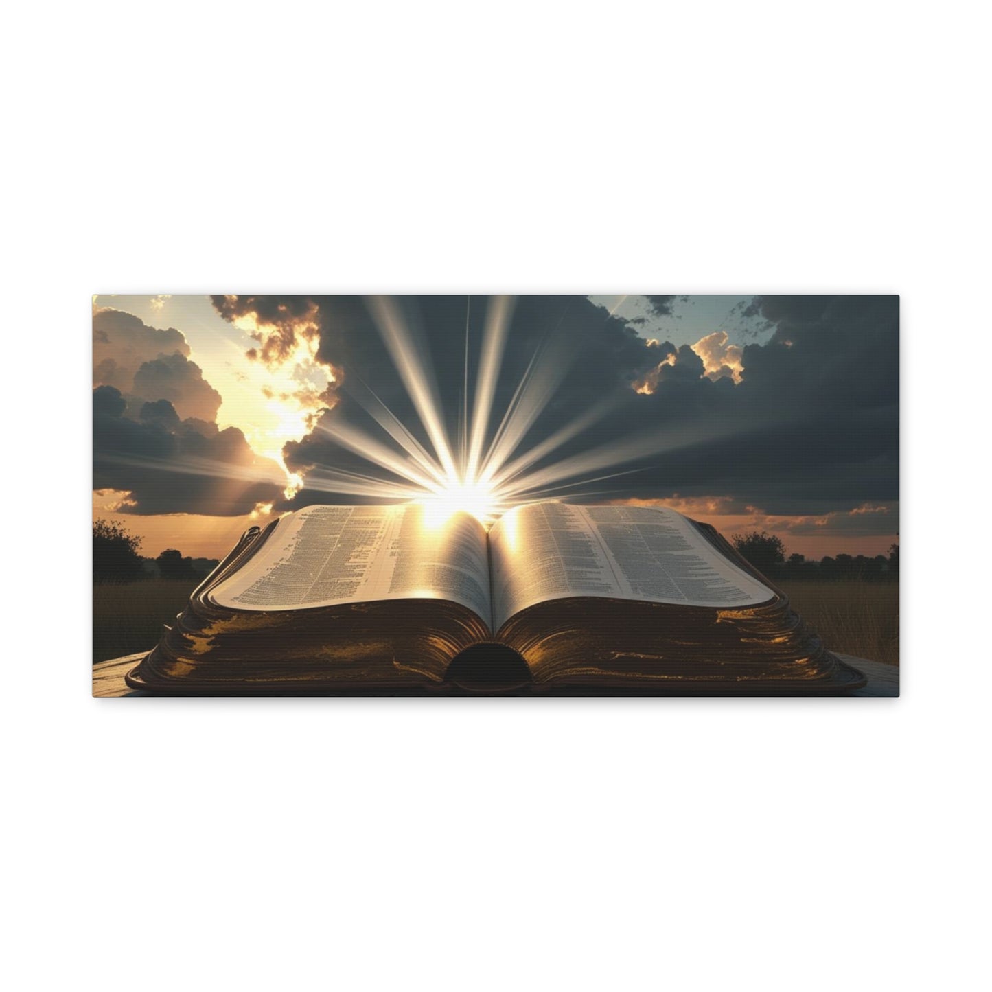 Faith Inspirational Open Bible, Sunrise, Canvas Wall Art, Motivational Home Decor, Bible Lovers, Religious Wall Art, Bible Verse Decoration