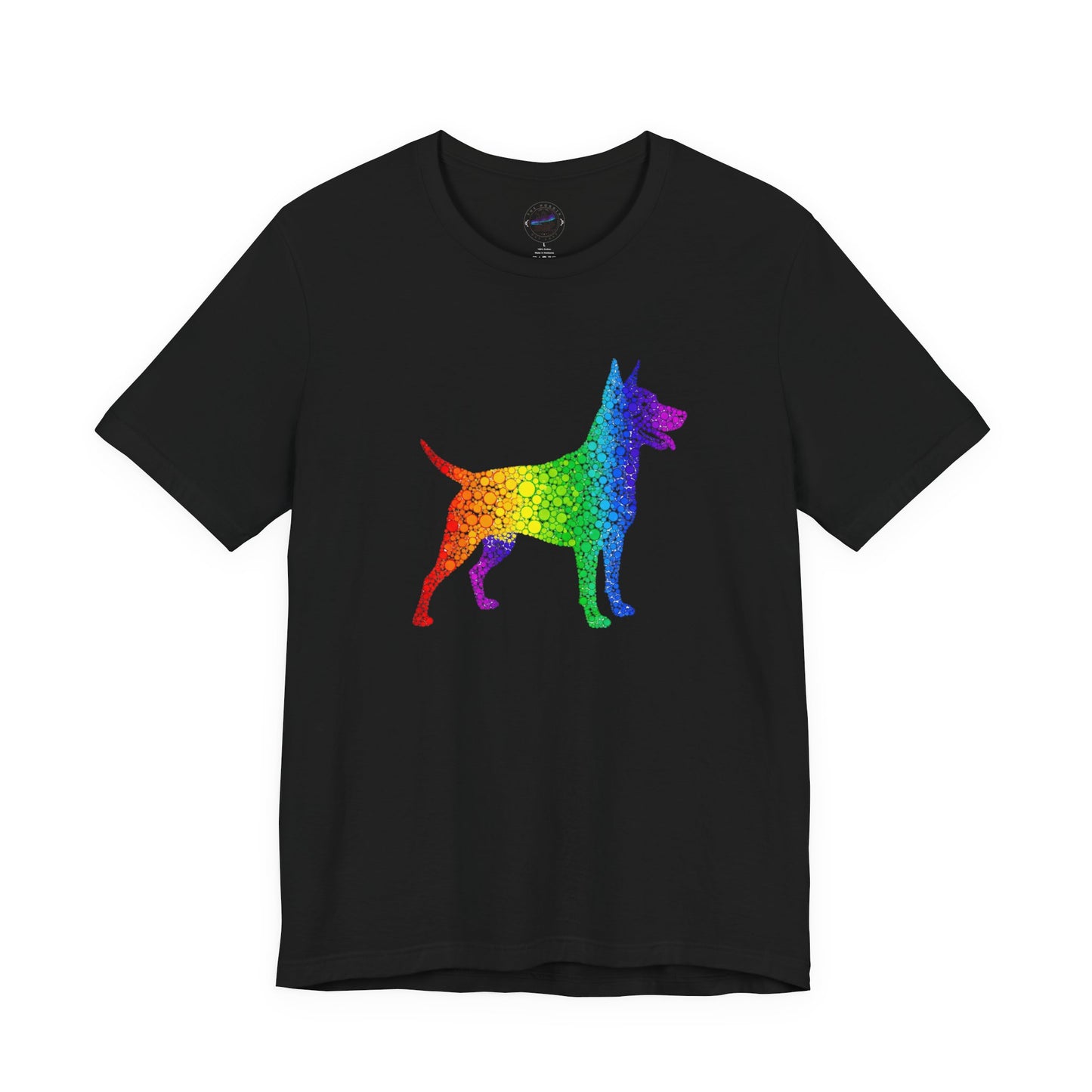 Day Dot Style, Rainbow Dog Graphic Tee, Pride Shirt, Unisex Short Sleeve, Pet Lovers Gift, Casual Wear, Dog Mom Apparel, LGBTQ+ T-Shirt