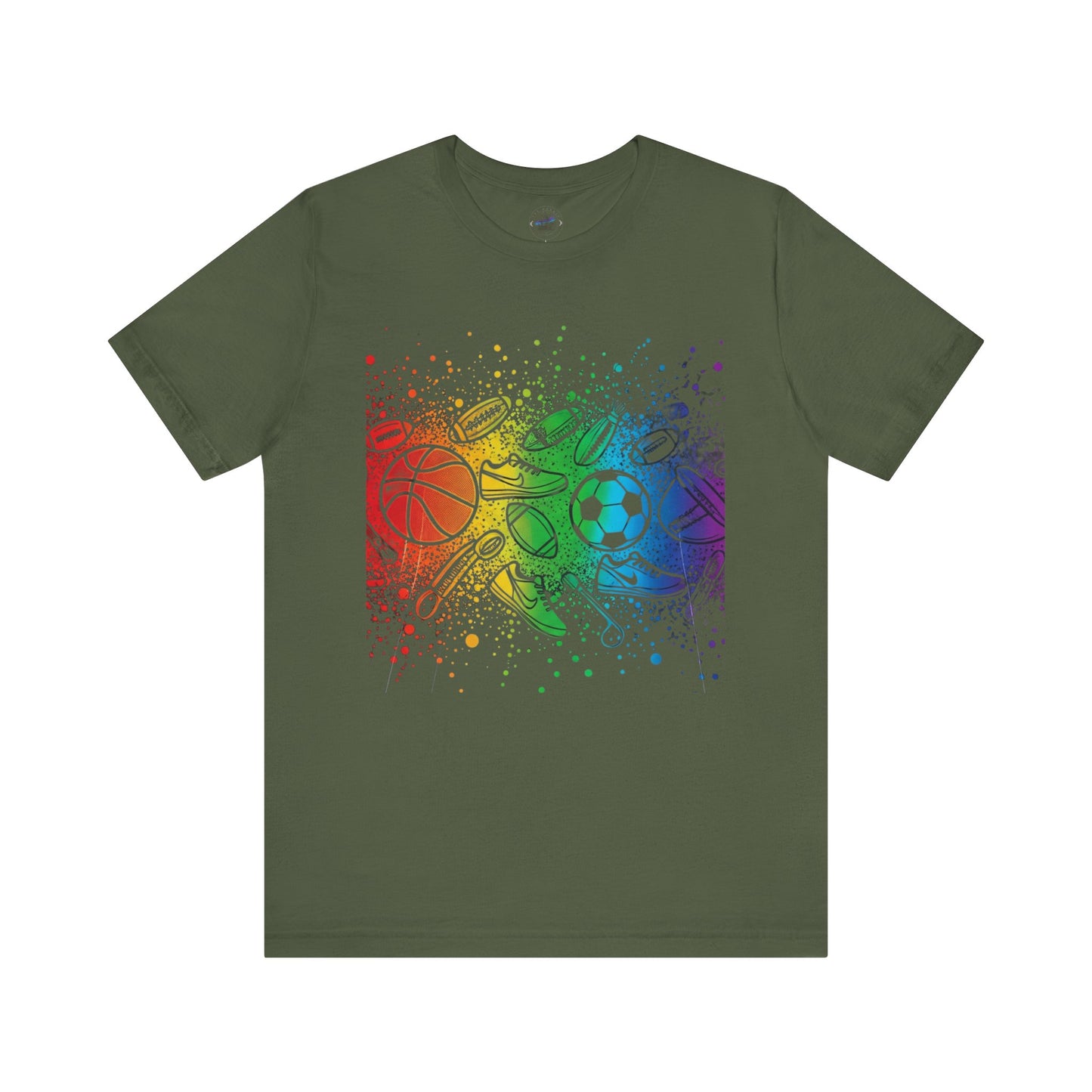 Day Dot Style Colorful Mixed Sports Graphic Tee, Unisex Athletic T-Shirt, Game Day Apparel, Gift for Sports Lovers, Fun Exercise Shirt