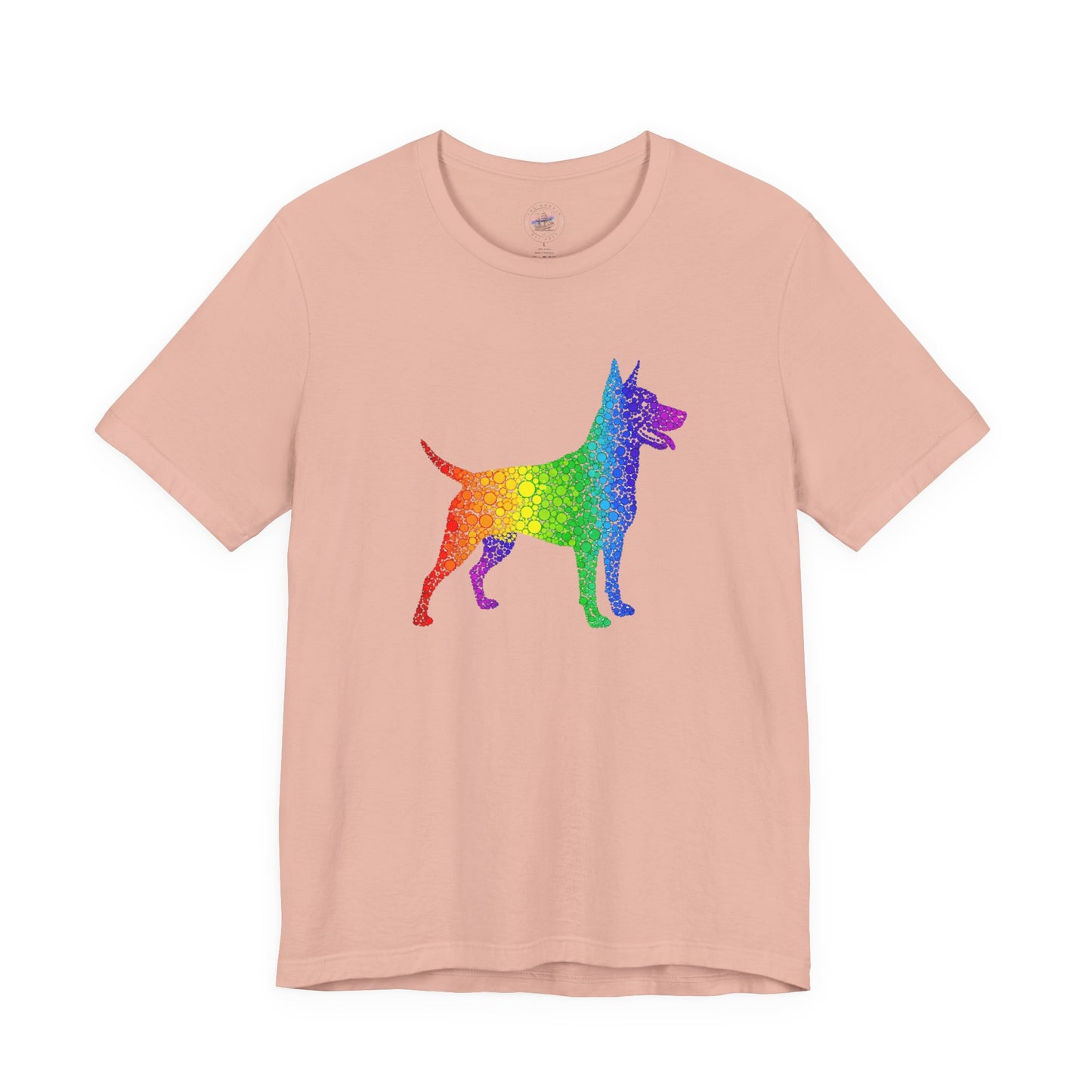 Day Dot Style, Rainbow Dog Graphic Tee, Pride Shirt, Unisex Short Sleeve, Pet Lovers Gift, Casual Wear, Dog Mom Apparel, LGBTQ+ T-Shirt