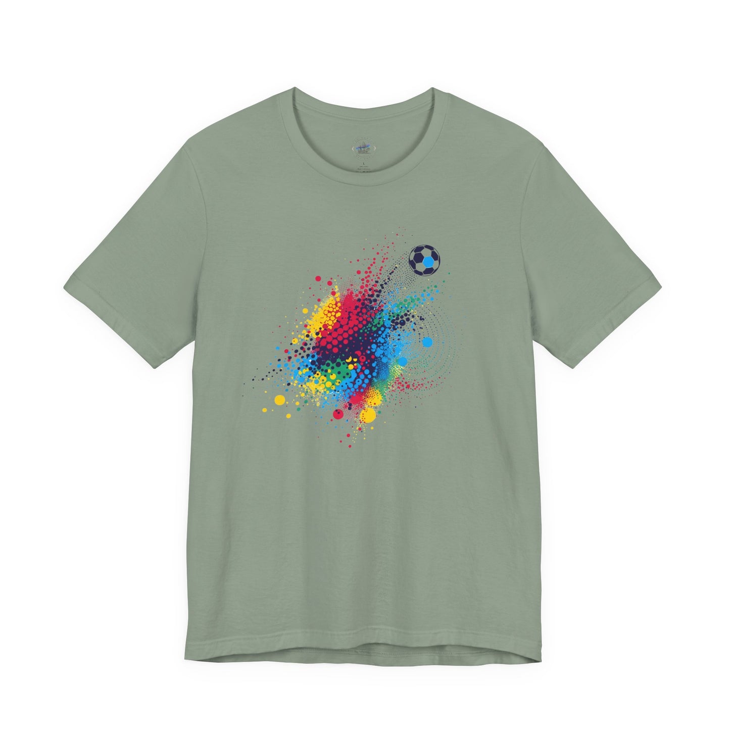 Colorful Day Dot Soccer Splash Tee - Unisex Short Sleeve Shirt, Sports Fan Gift, Casual Wear, Fun Summer Tee, Active Lifestyle Top