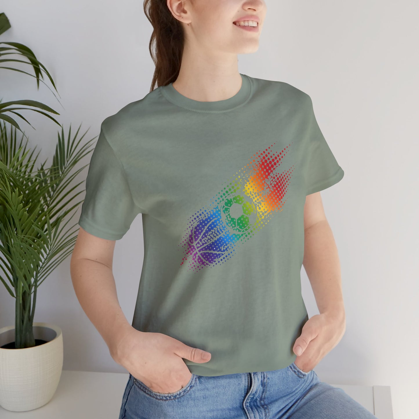 Multi-Sports Rainbow Day Dot Sports Tee, Unisex Tee for Athletes, Fun Gift for Sports Lovers, Ideal for Pride Events, Casual Wear