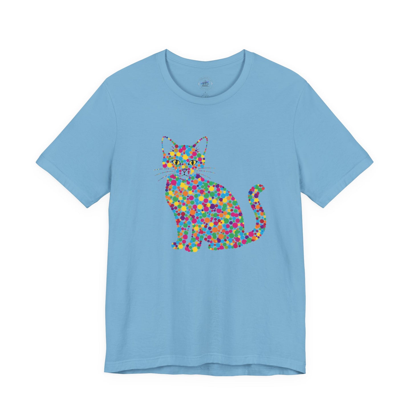 Day Dot Style, Colorful Cat Graphic Tee, Perfect Gift for Cat Lovers, Cute Animal Shirt, Casual Wear, Birthday Gift, Pet Lover Apparel