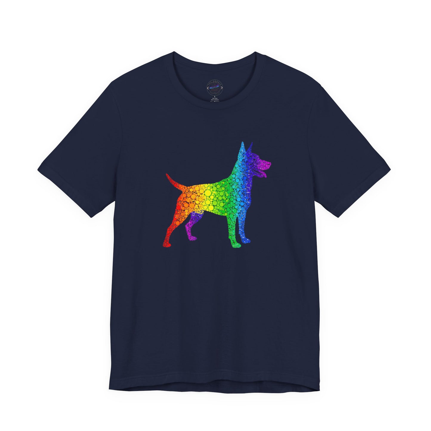 Day Dot Style, Rainbow Dog Graphic Tee, Pride Shirt, Unisex Short Sleeve, Pet Lovers Gift, Casual Wear, Dog Mom Apparel, LGBTQ+ T-Shirt