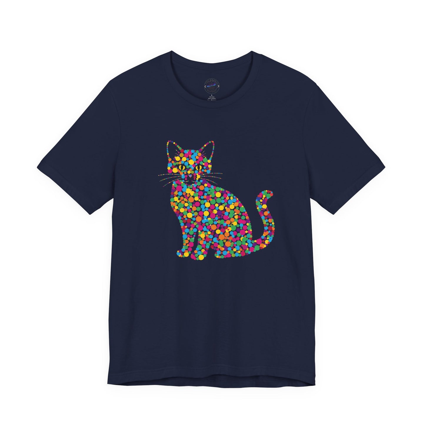 Day Dot Style, Colorful Cat Graphic Tee, Perfect Gift for Cat Lovers, Cute Animal Shirt, Casual Wear, Birthday Gift, Pet Lover Apparel